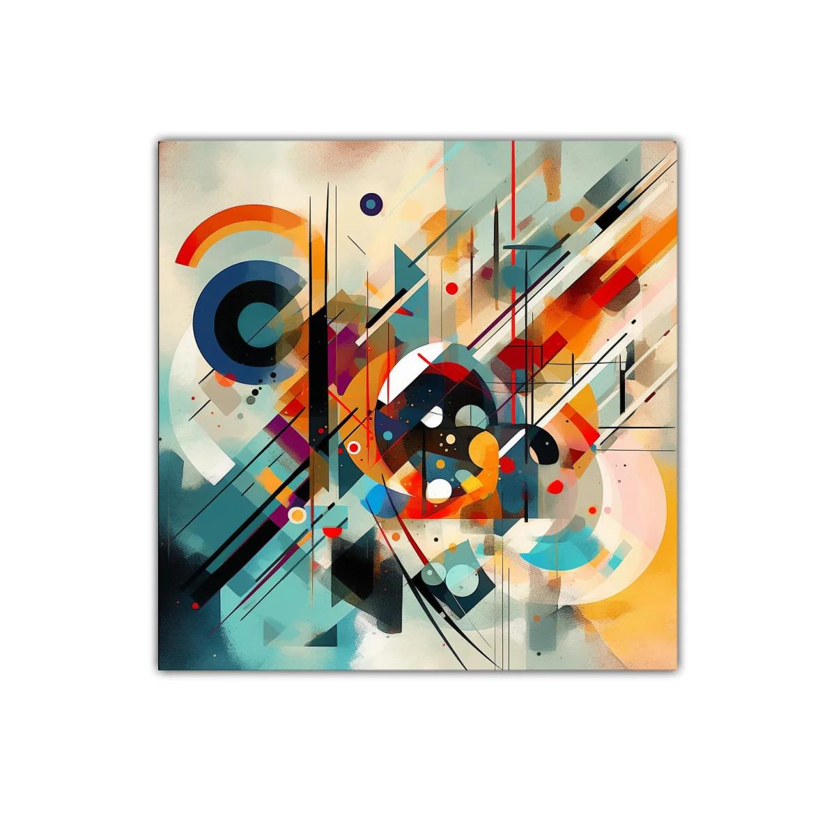 Composición abstracta con formas geométricas y color vibrante