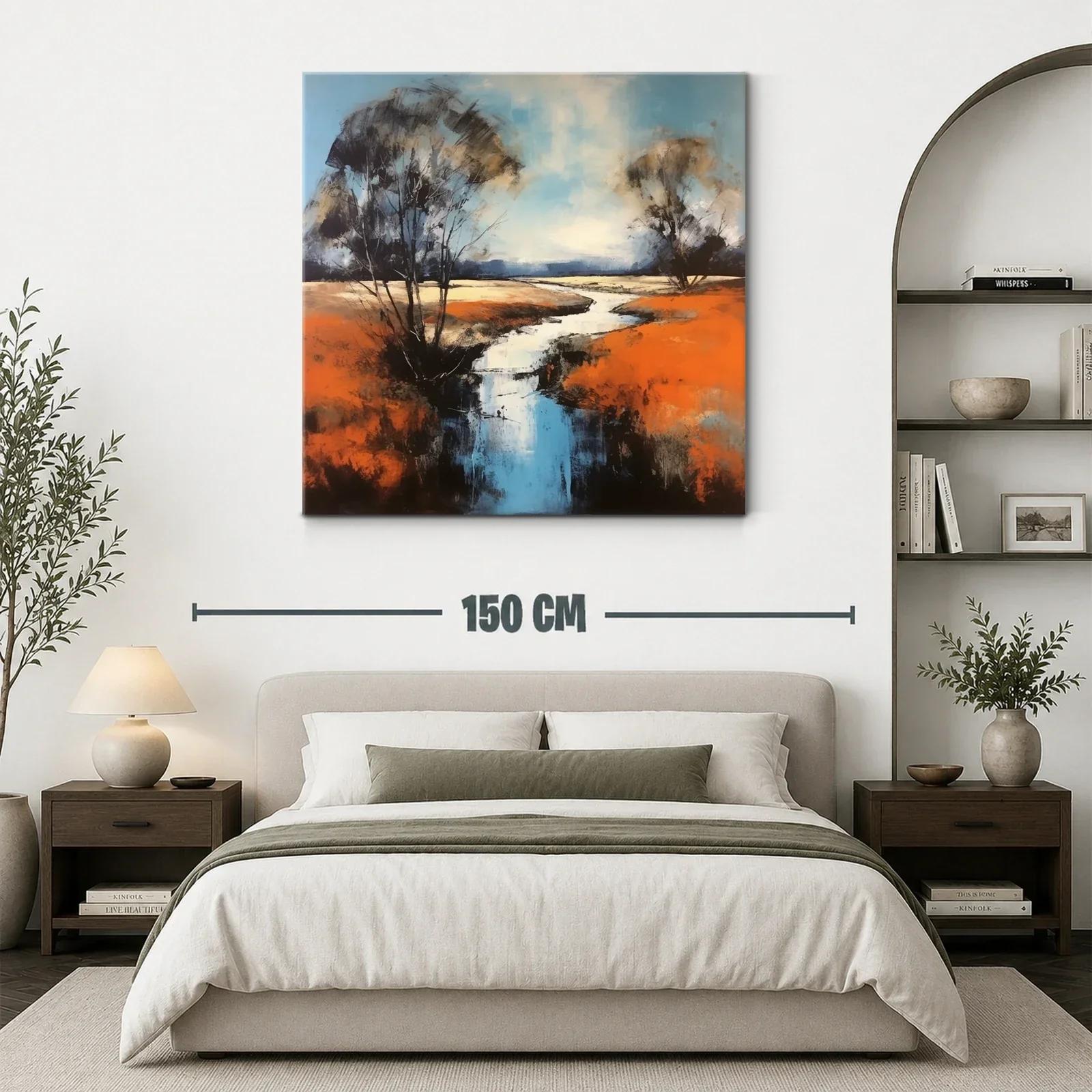 Paisaje sereno con río y árboles al atardecer — miniatura 3