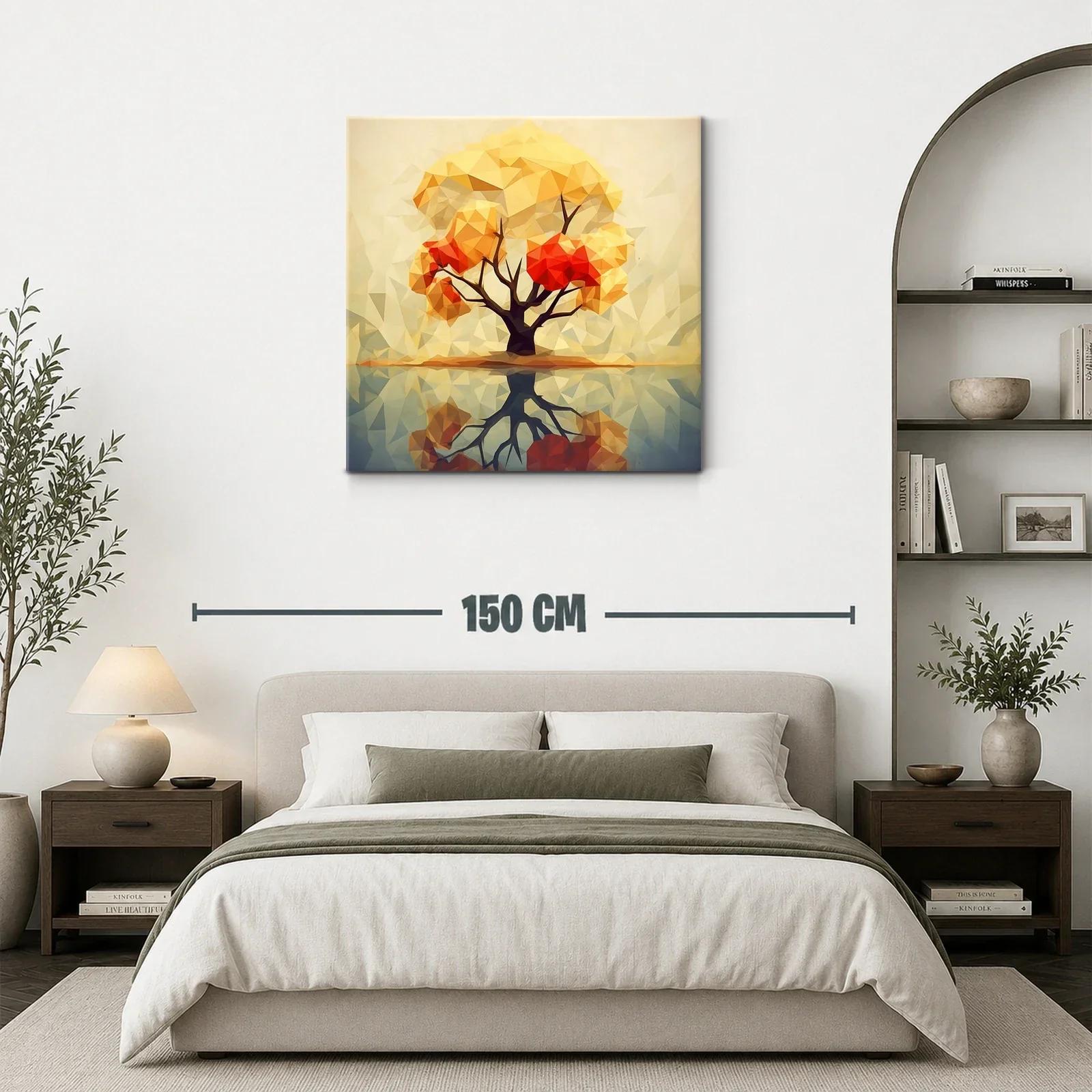 Árbol abstracto con tonos cálidos y reflejo sereno — miniatura 3