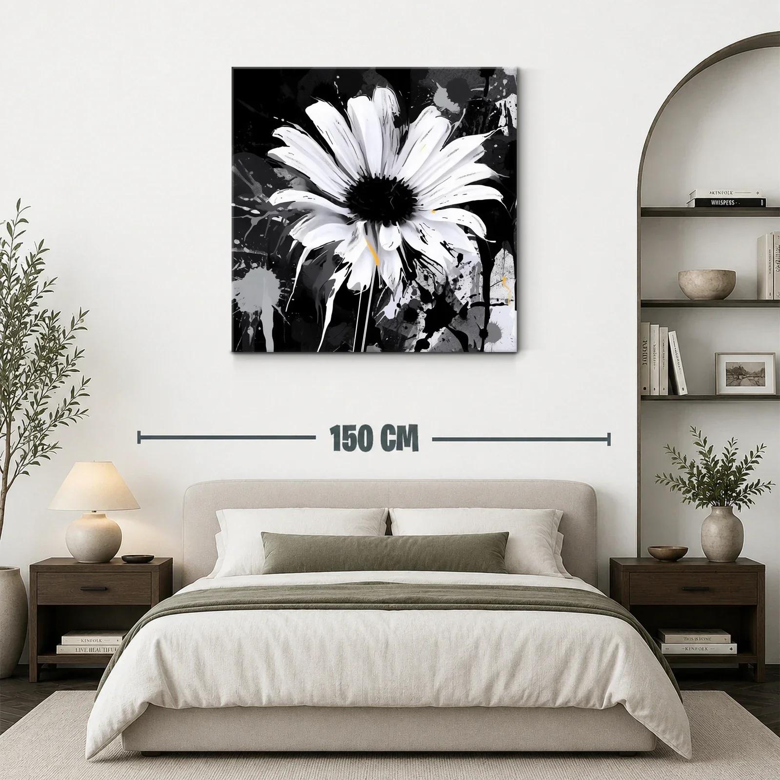Flor blanca vibrante sobre fondo oscuro abstracto — miniatura 3