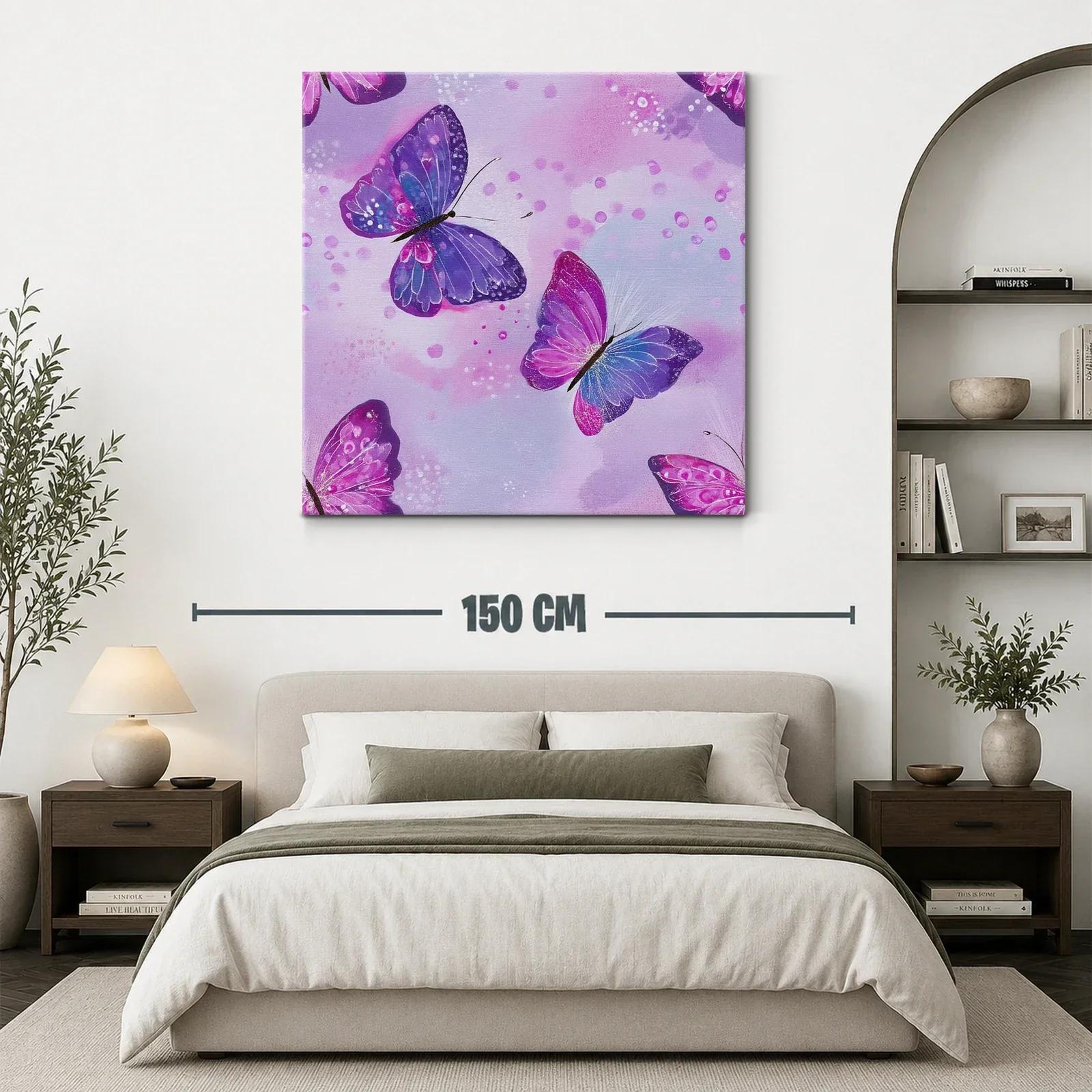 Cuadro mariposas en tonos lilas y violetas — miniatura 3