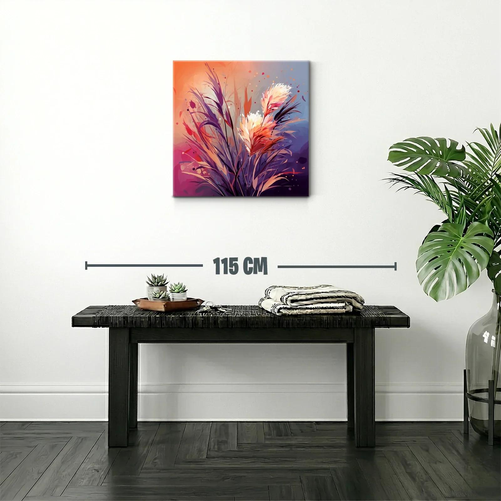 Composición abstracta de flores en tonos cálidos y fríos — miniatura 2