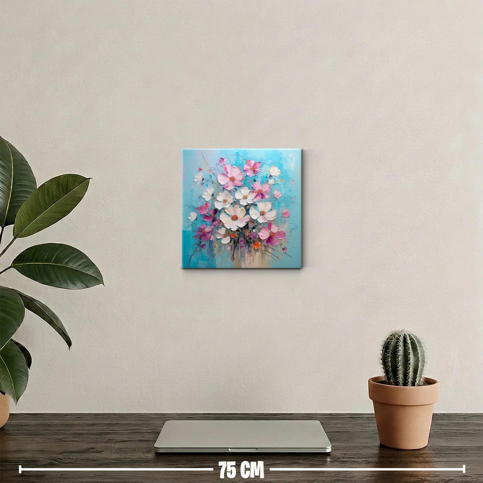 Cuadro floral en tonos pastel para decorar espacios — miniatura 2