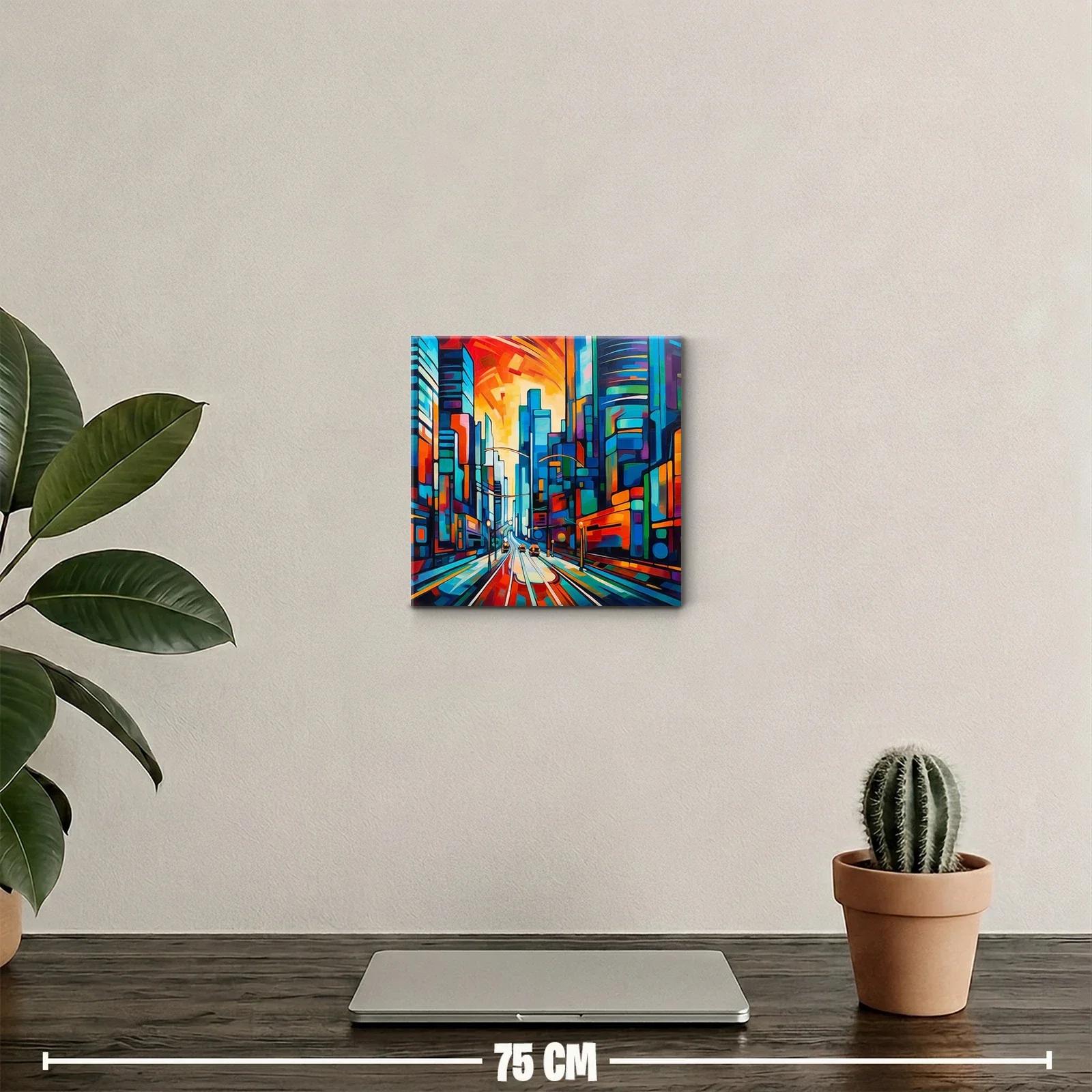 Vibrante ciudad moderna llena de luz y color — miniatura 2