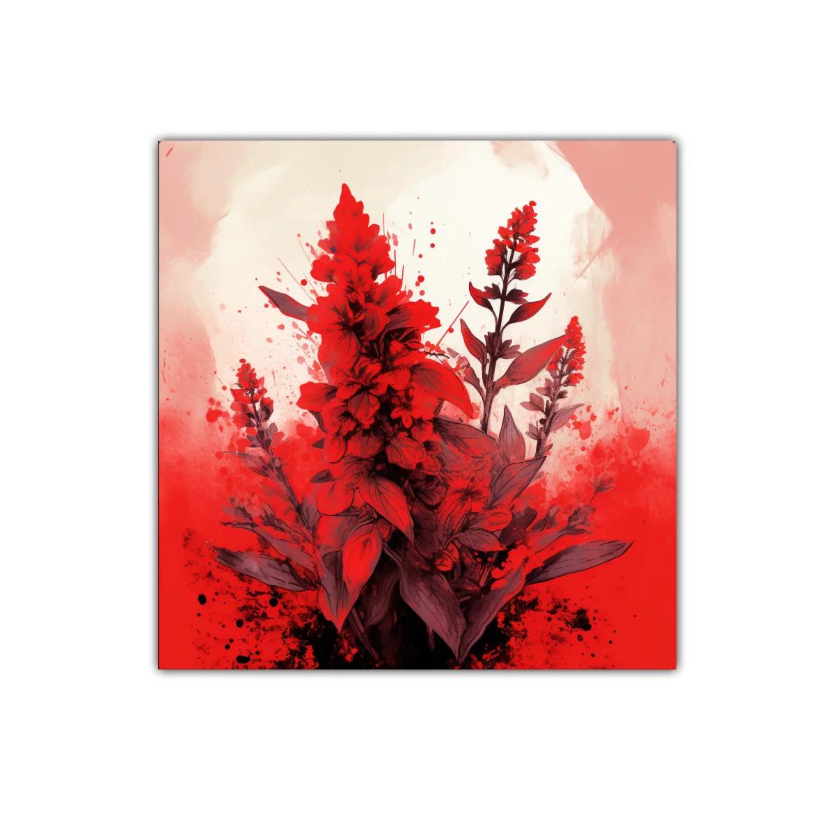 Cuadro decorativo flores rojas intensas y contraste vibrante — imagen principal