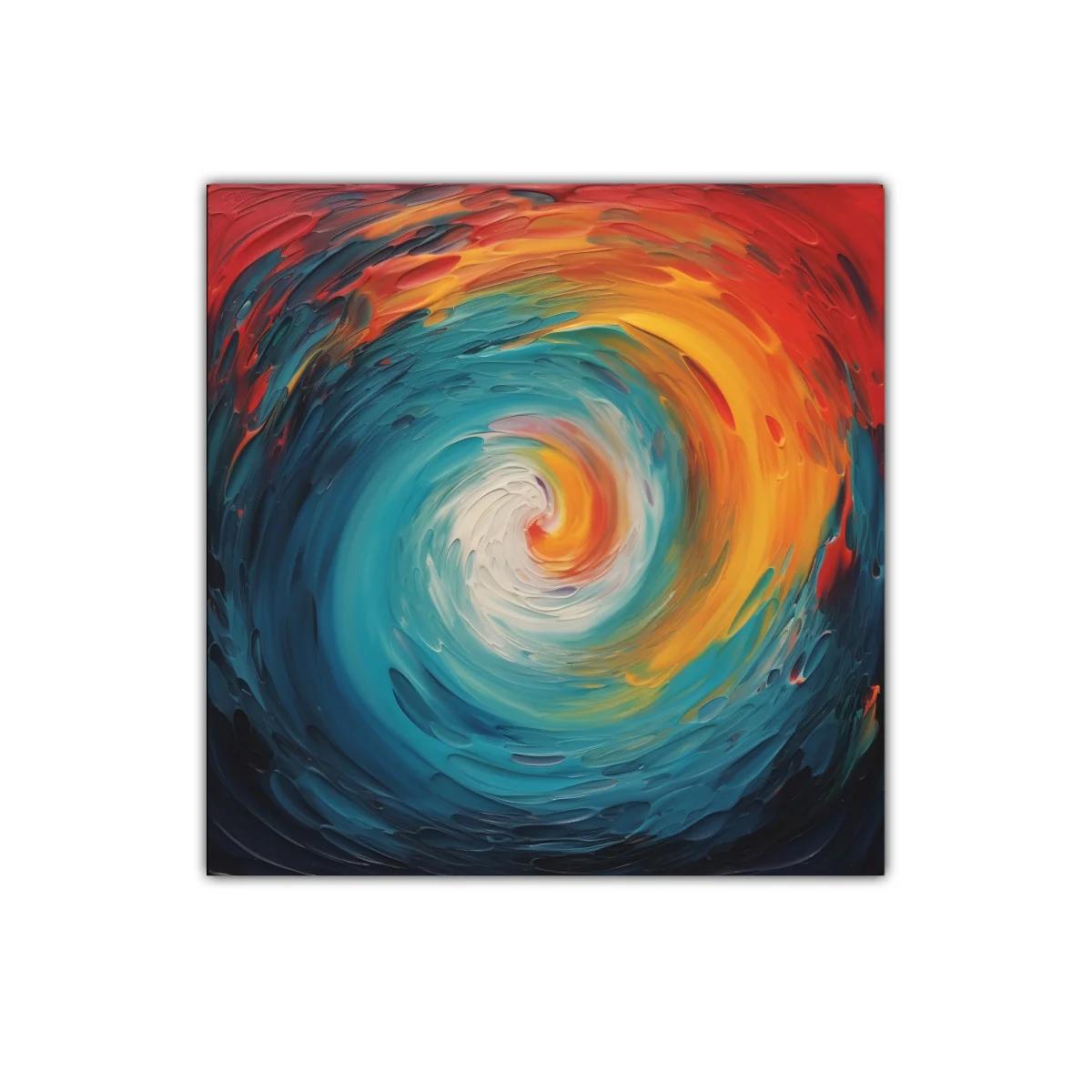 Cuadro abstracto con remolino de colores vibrantes y energía dinámica — imagen principal