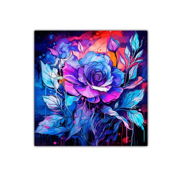 Rosa vibrante en tonos azules y morados para un toque moderno
