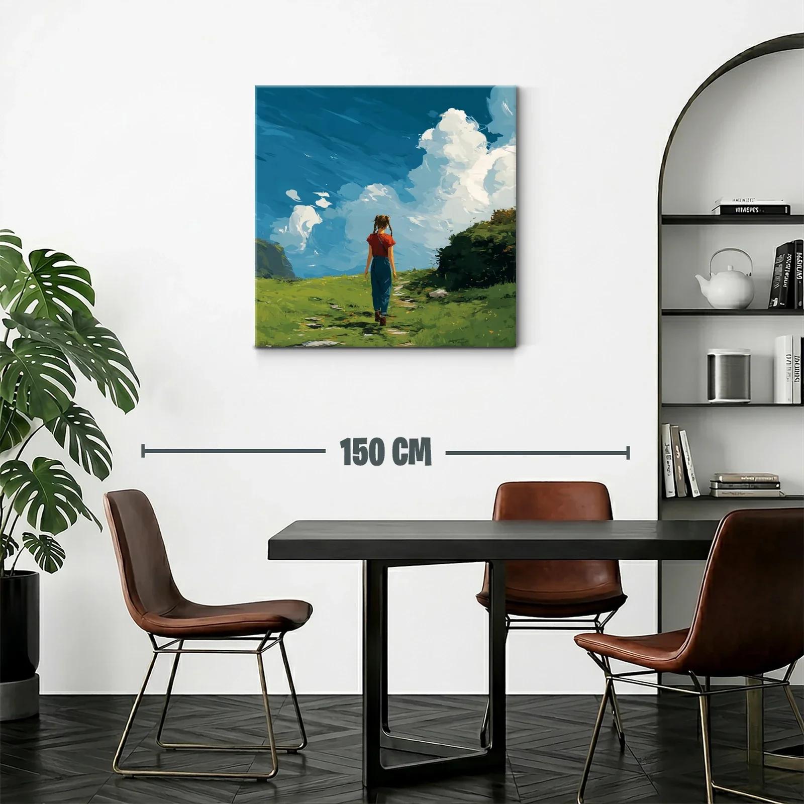Paseo solitario en paisaje natural con cielo despejado — miniatura 2