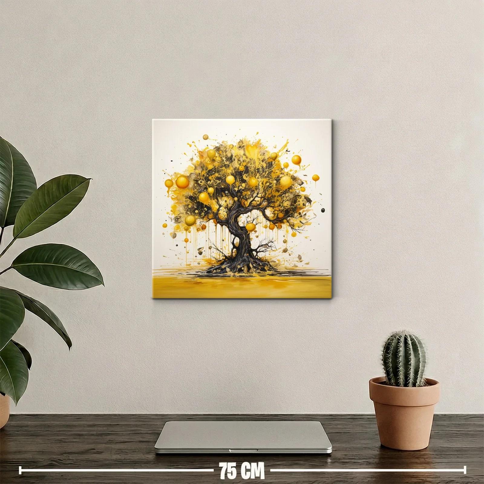 Árbol dorado con ramas en movimiento lleno de energía vibrante — miniatura 2