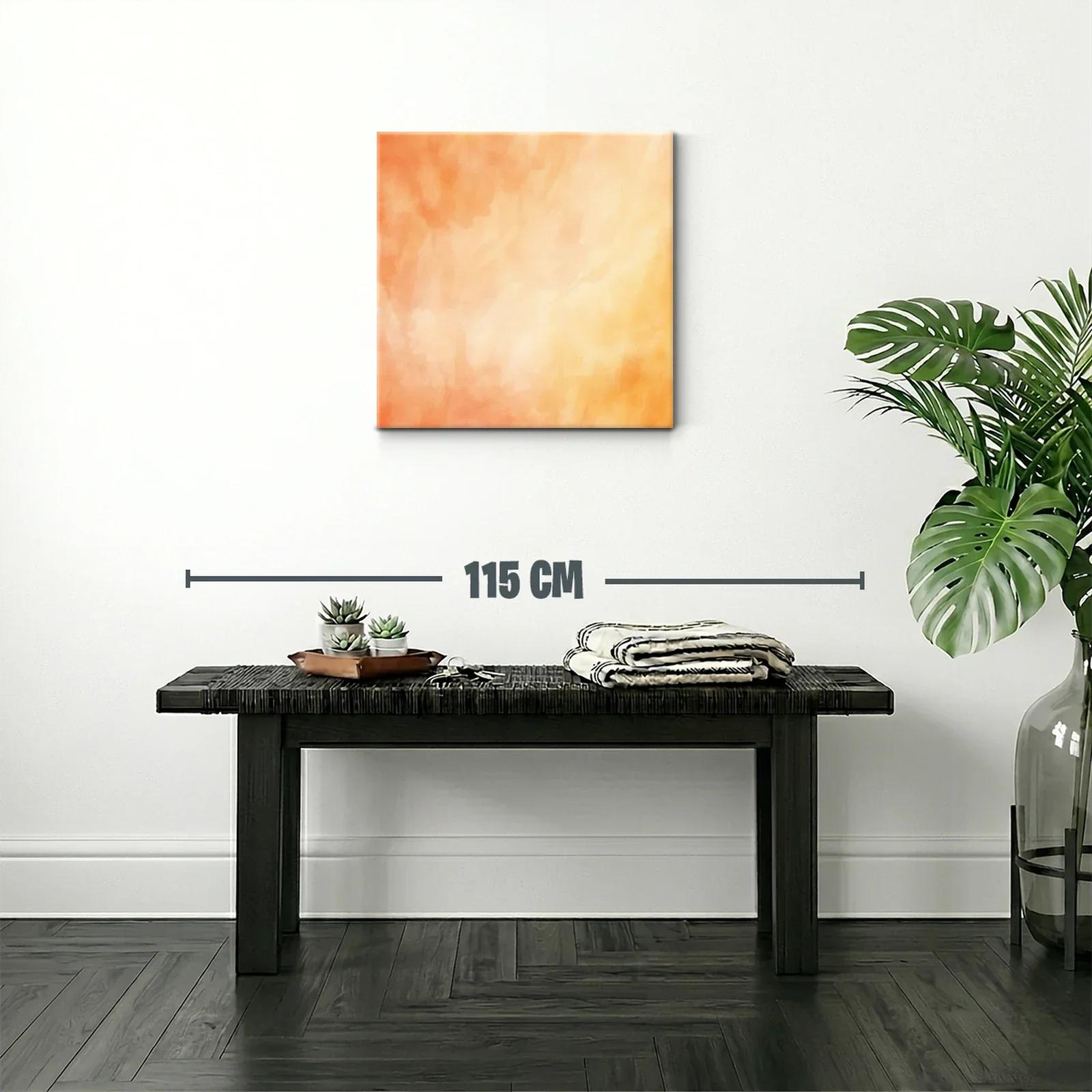 Cuadro abstracto en tonos cálidos naranja y beige — miniatura 2