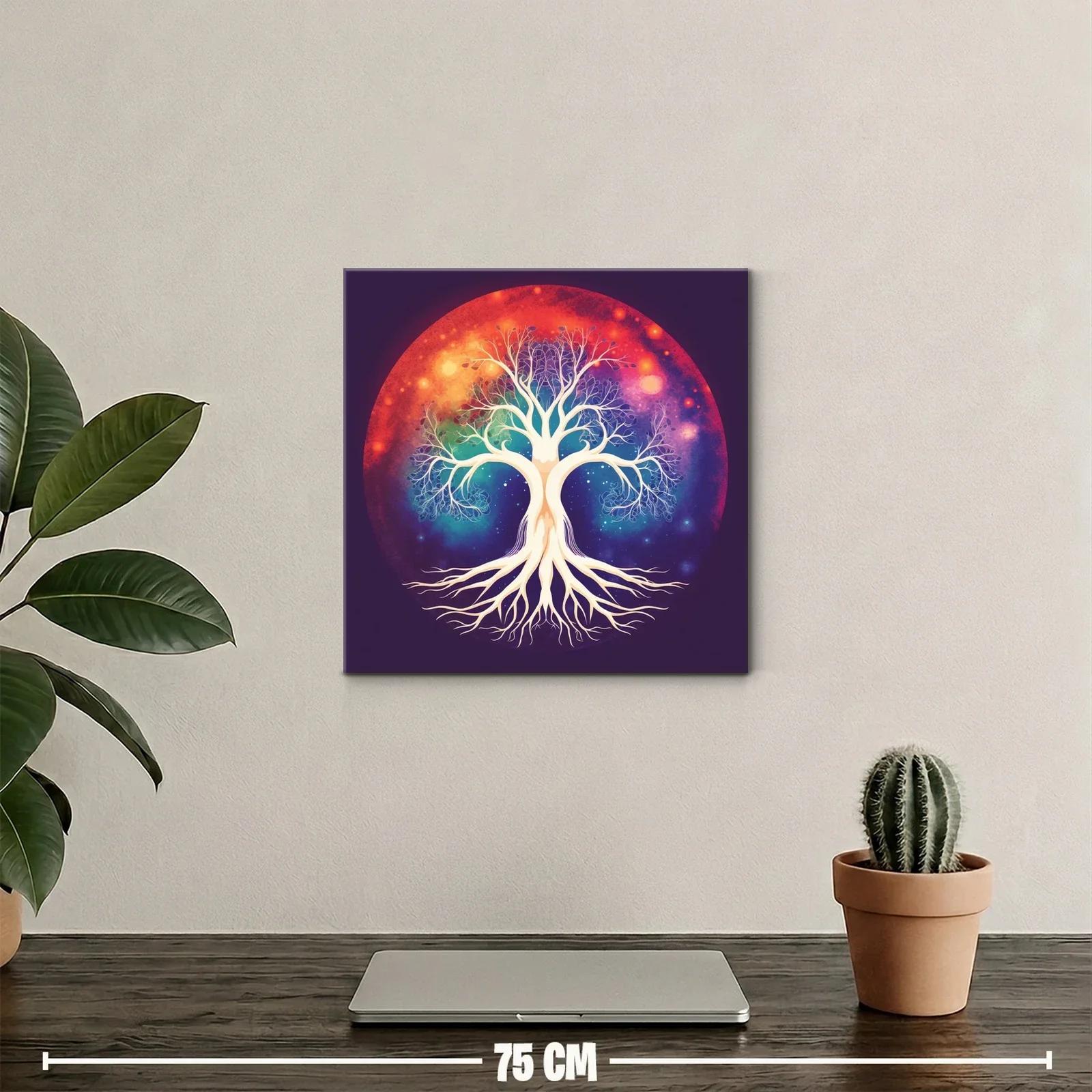 Árbol de la vida iluminado en vibrante fondo cósmico — miniatura 2