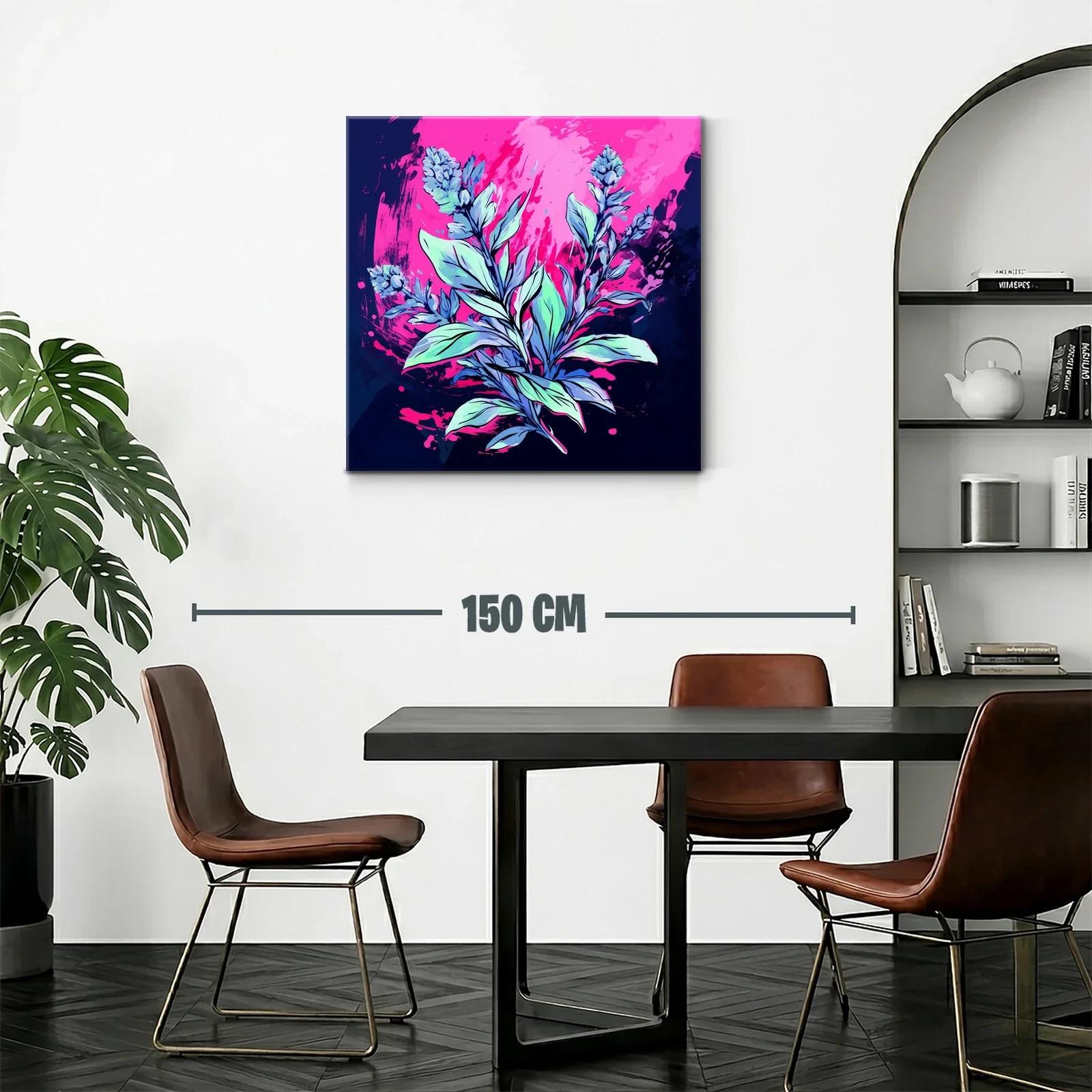 Cuadro floral moderno con tonos vibrantes y contrastes intensos — miniatura 2