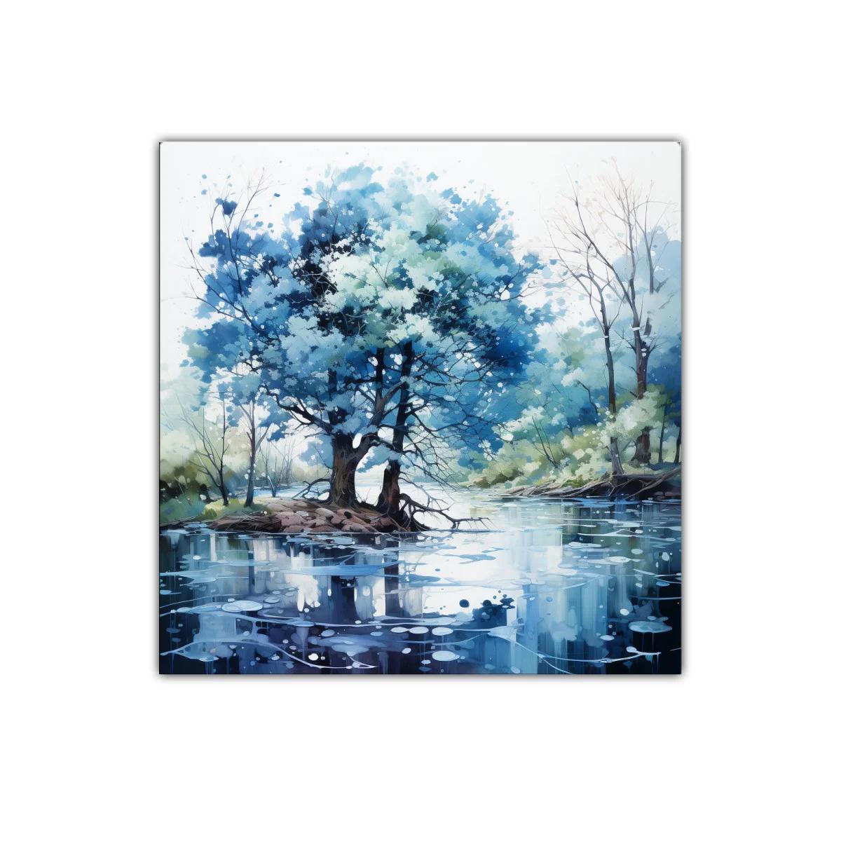 Serenidad azul en paisaje natural junto al río — imagen principal