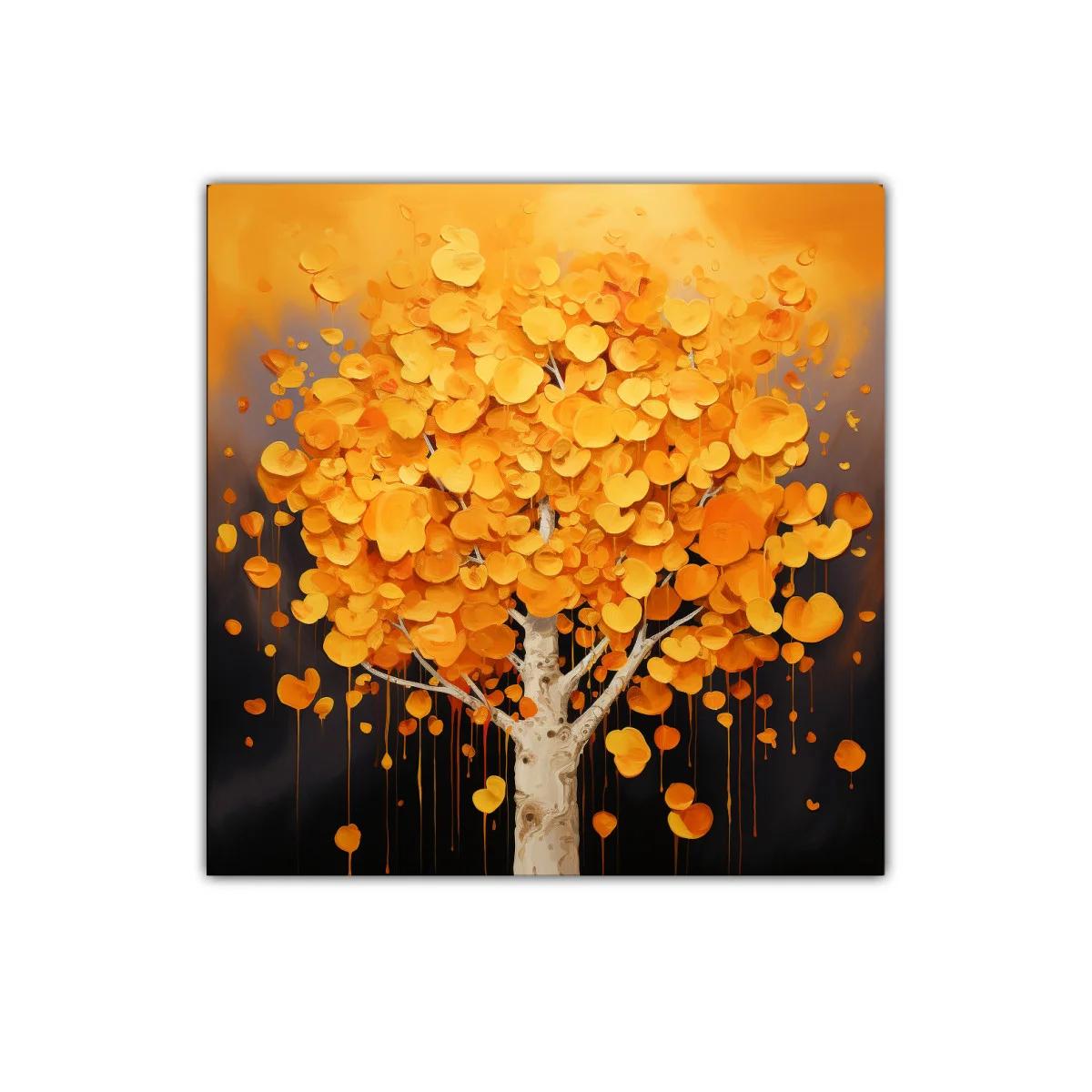 Árbol otoñal con hojas en tonos cálidos y vibrantes