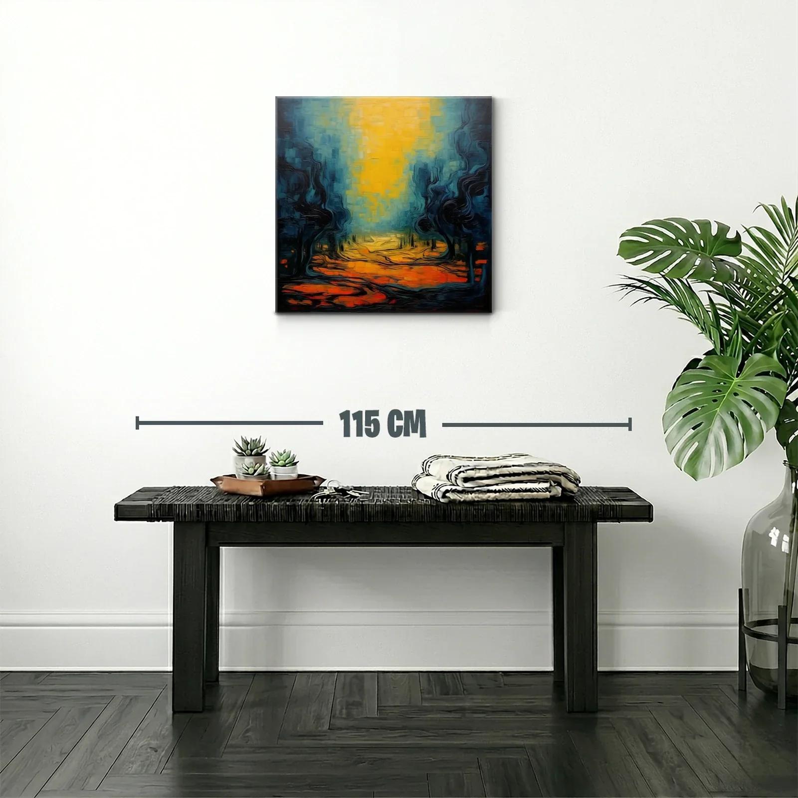 Paisaje abstracto con tonos cálidos y fríos en equilibrio — miniatura 2