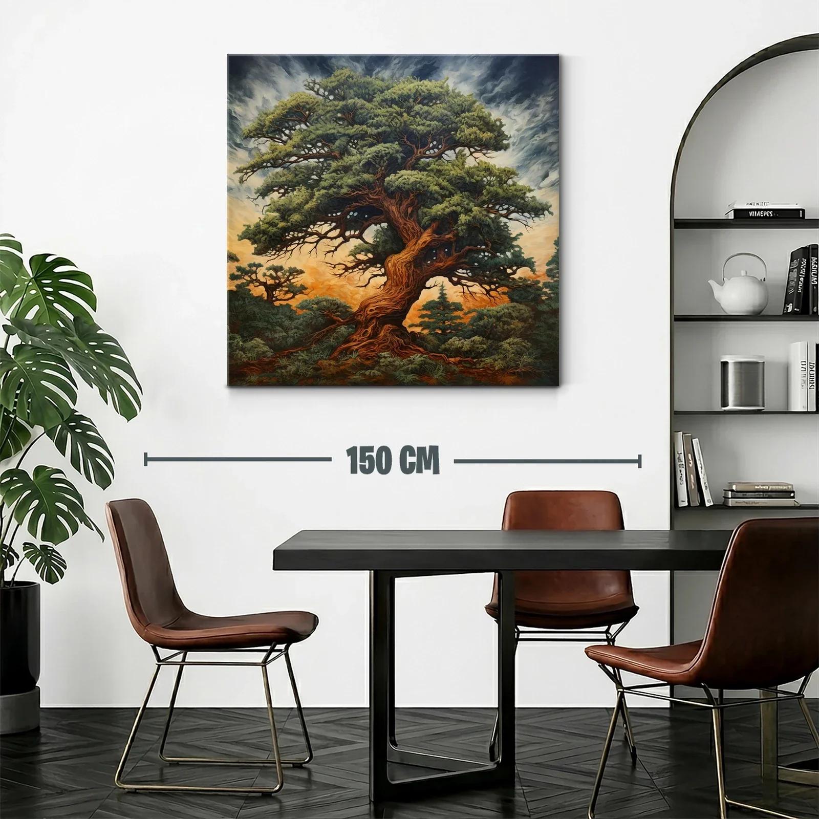 Imponente árbol antiguo en paisaje al atardecer — miniatura 2