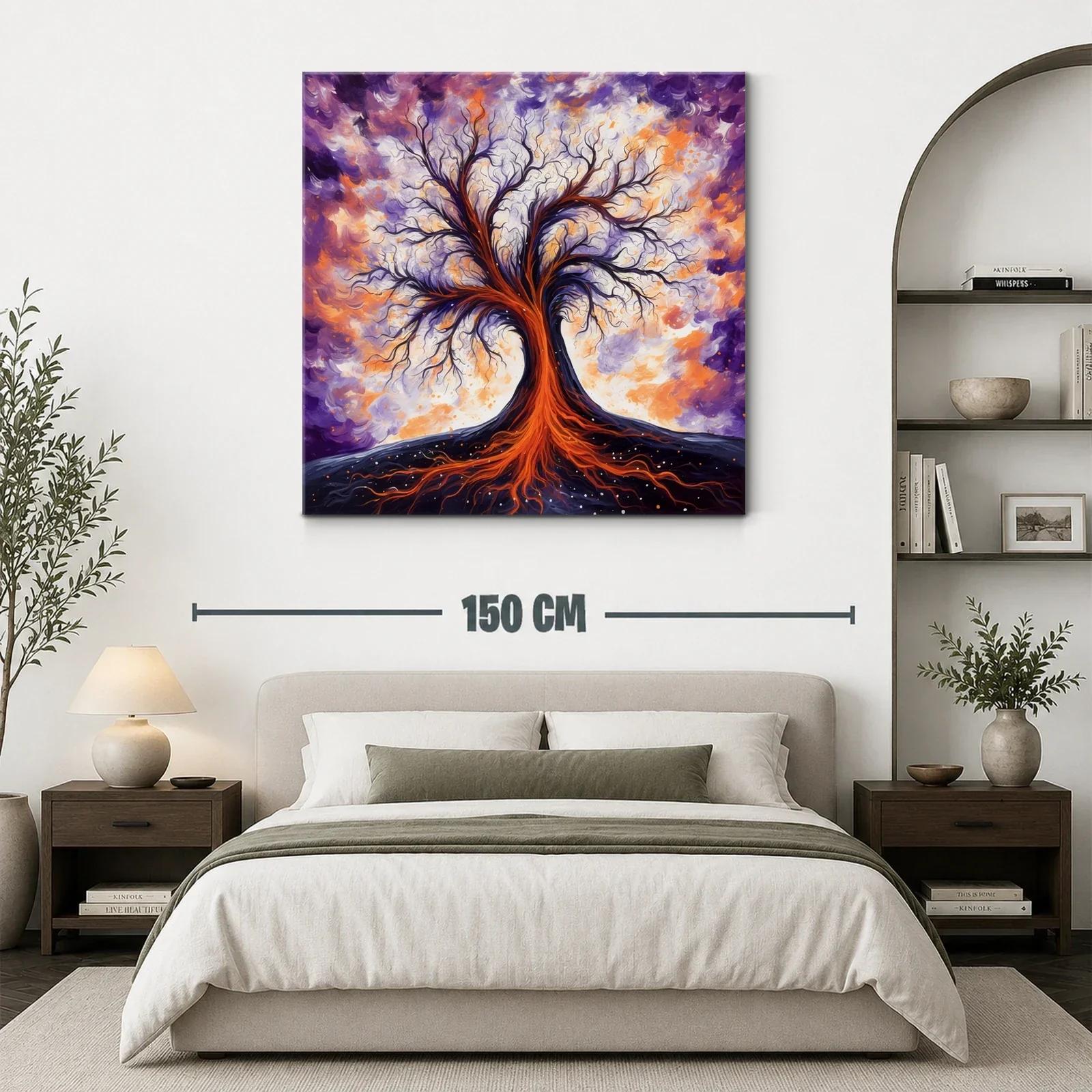 Árbol de fuego entre nubes vibrantes y energía intensa — miniatura 3