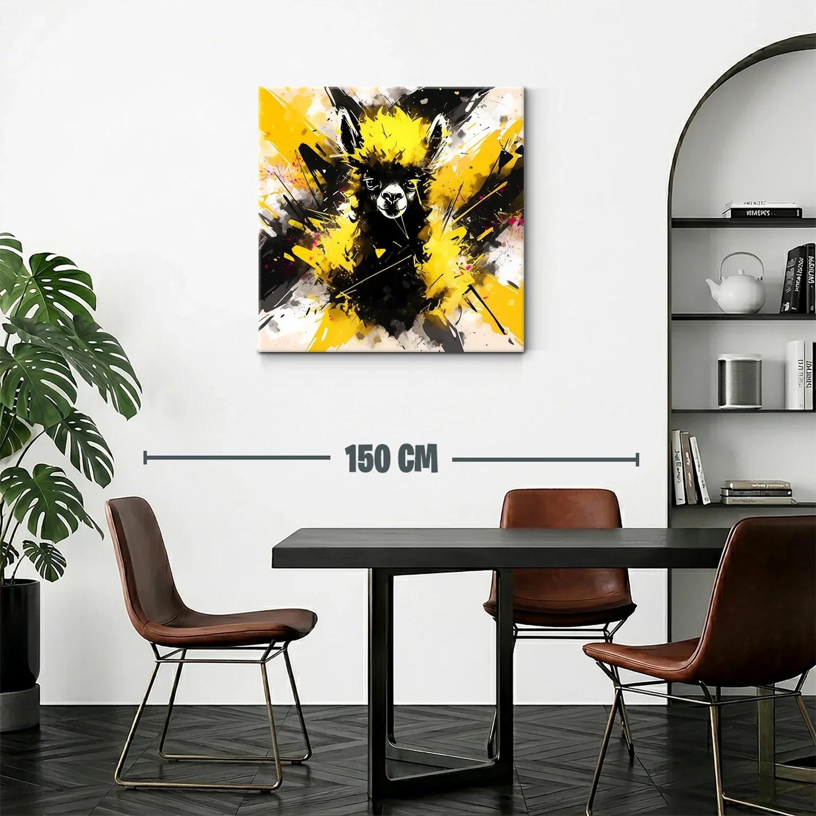 Llama Vibrante con Explosión de Amarillo y Negro — miniatura 2