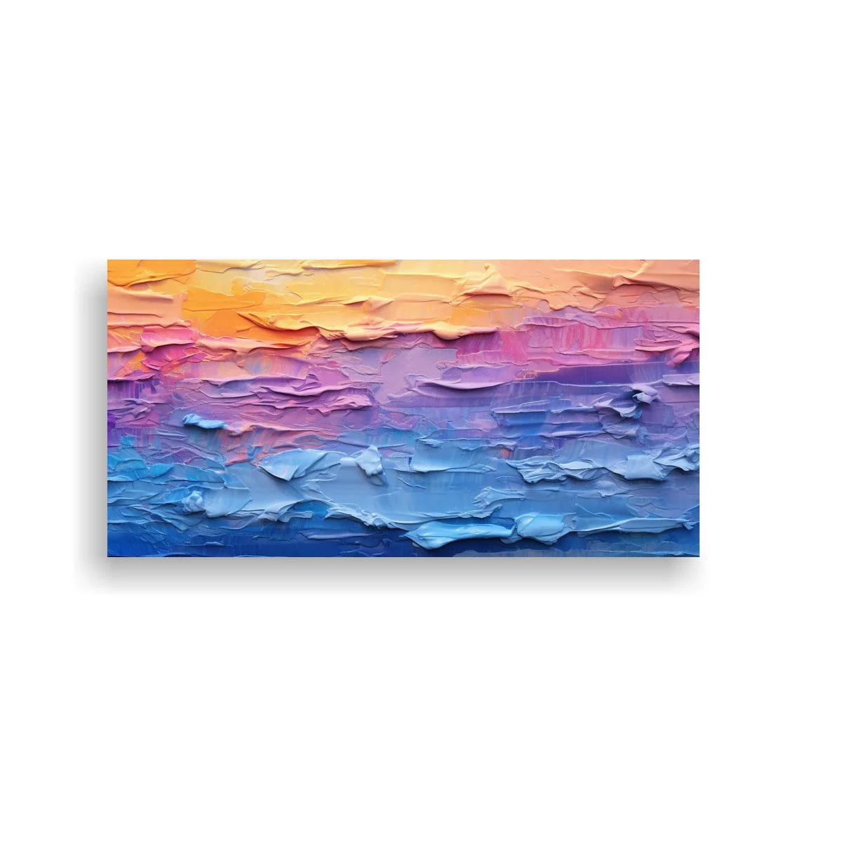 Cuadro horizonte marino abstracto con textura en relieve