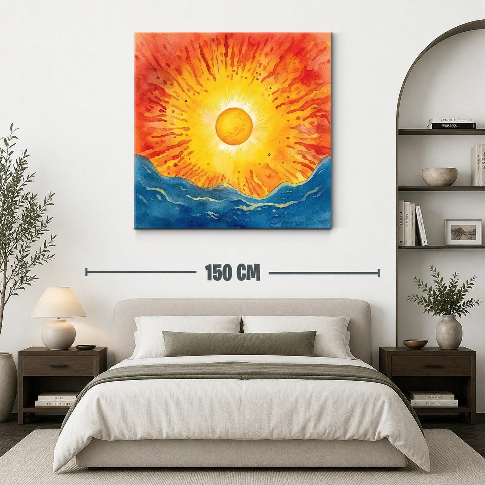 Explosión de luz solar sobre montañas azules vibrantes — miniatura 3