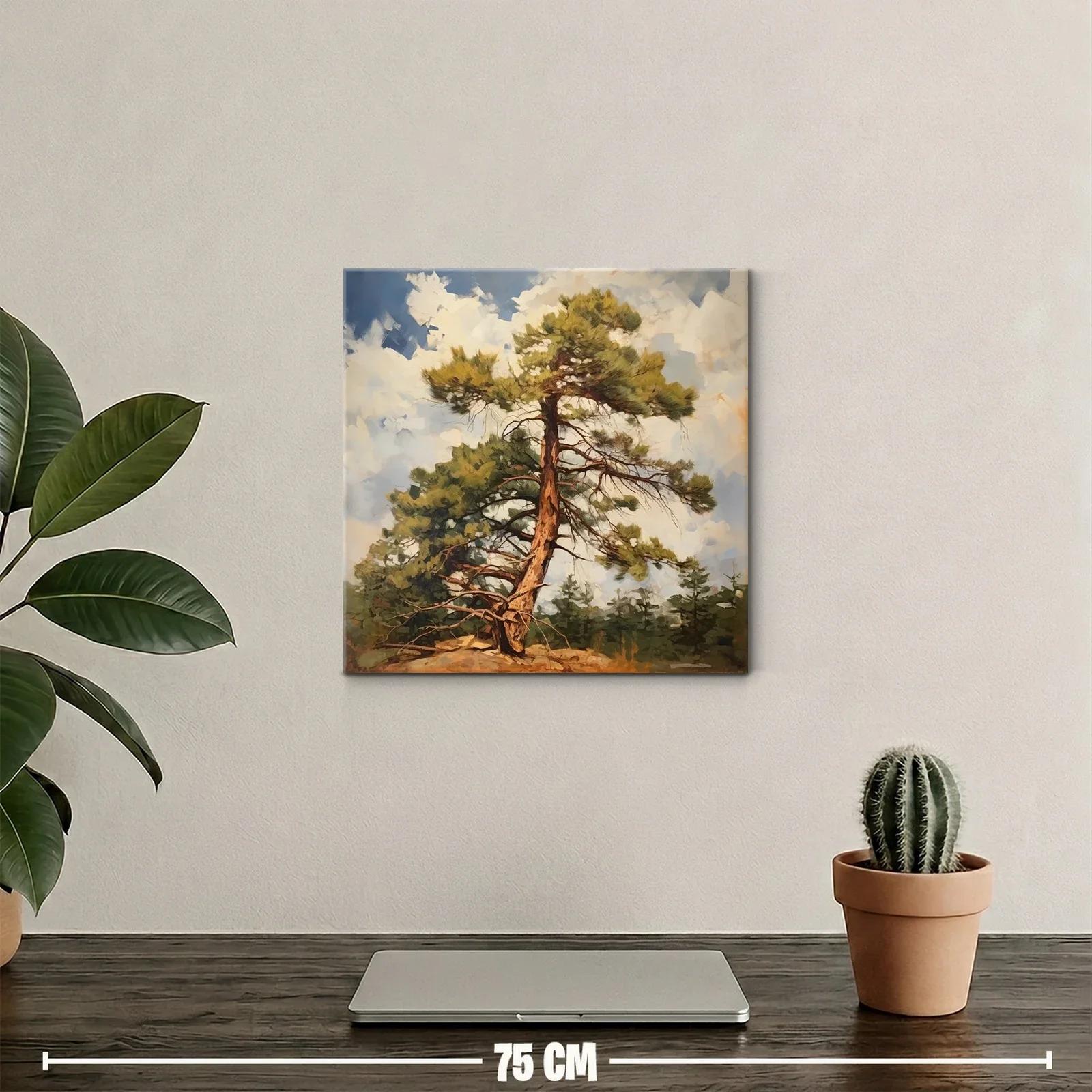 Árbol Solitario Bajo Cielo Nublado con Luz Cálida — miniatura 2