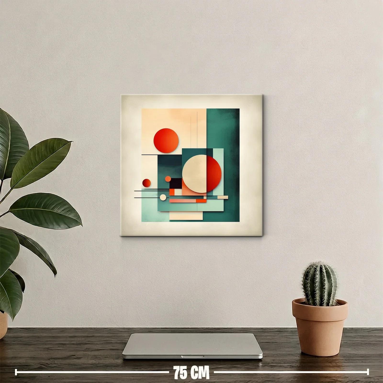 Composición geométrica con círculos rojos y tonos verdes — miniatura 2