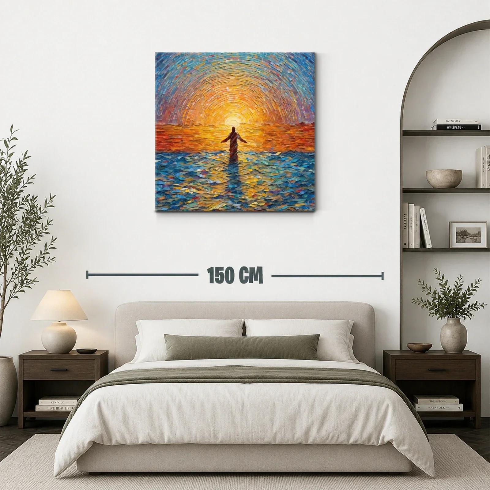 Figura Solitaria Frente a Un Mar Luminoso al Atardecer — miniatura 3