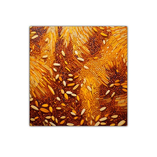 Cuadro abstracto en tonos cálidos con patrones orgánicos