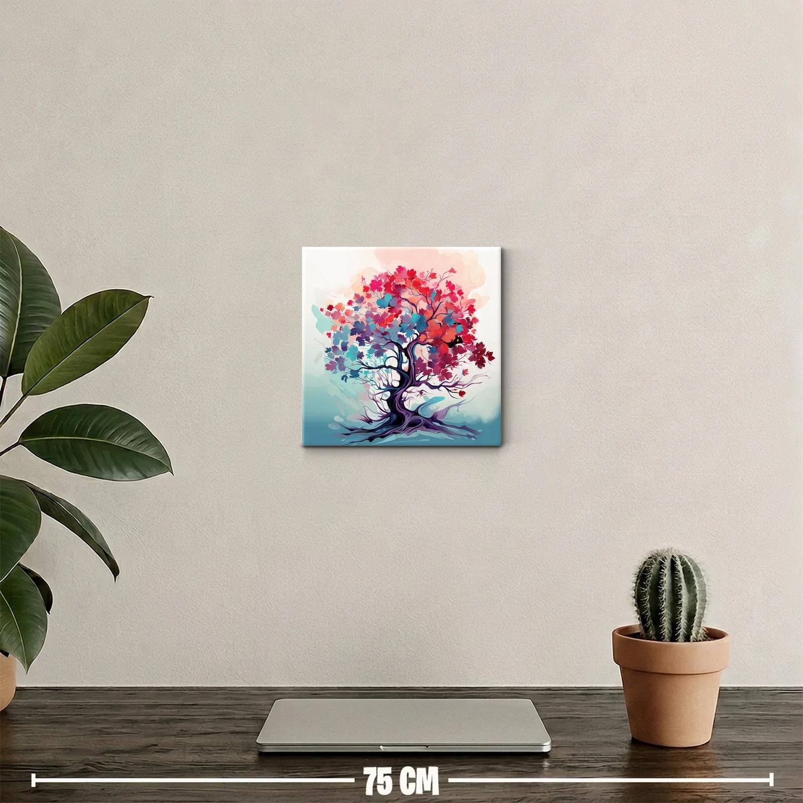 Árbol colorido con hojas vibrantes y formas fluidas — miniatura 2