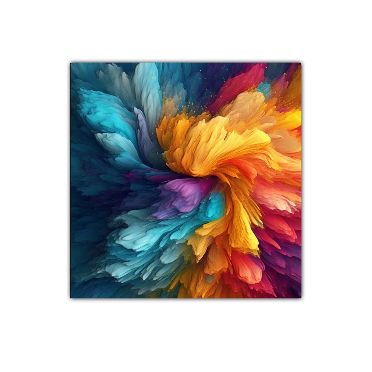 Estallido colorido con formas orgánicas en vibrantes tonos