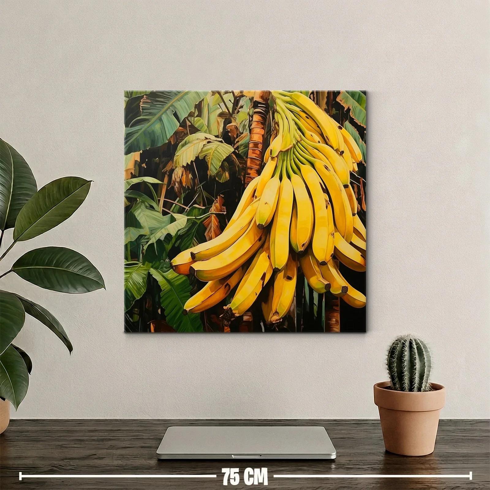 Racimo de plátanos maduros en entorno tropical exuberante — miniatura 2