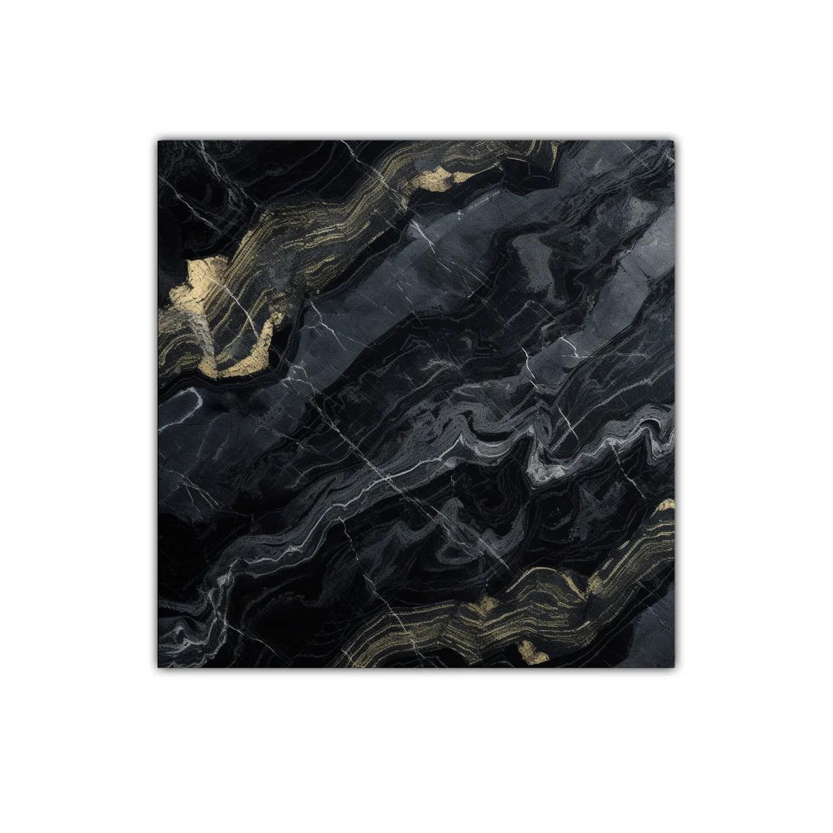 Cuadro abstracto con vetas doradas y fondo oscuro — imagen principal
