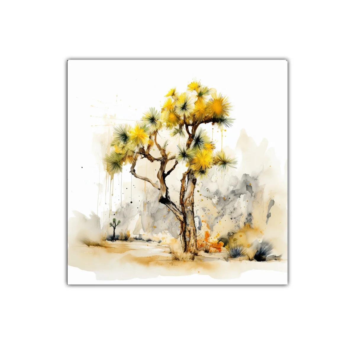 Árbol con flores amarillas en paisaje difuminado — imagen principal