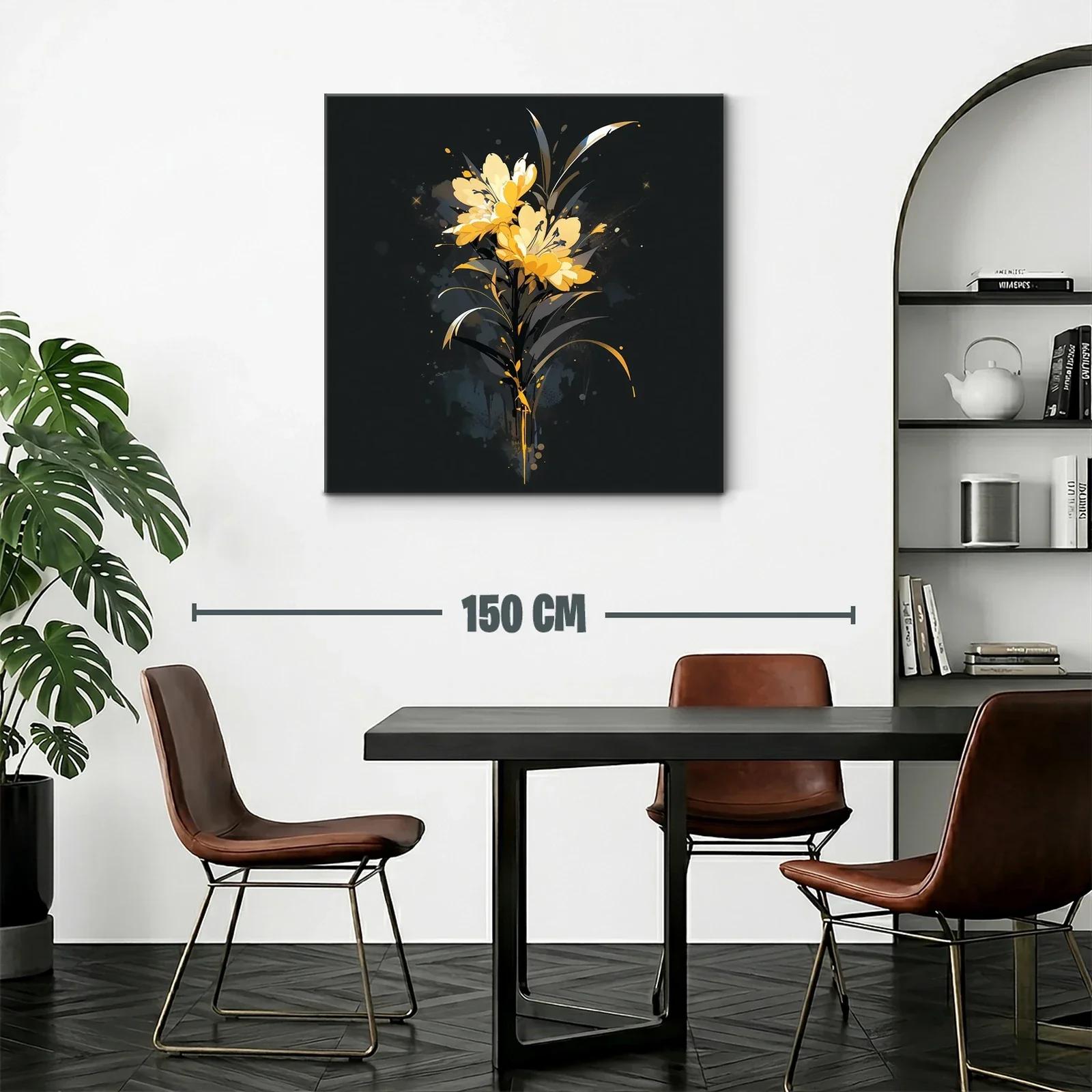 Elegante ramo de flores amarillas sobre fondo oscuro — miniatura 2