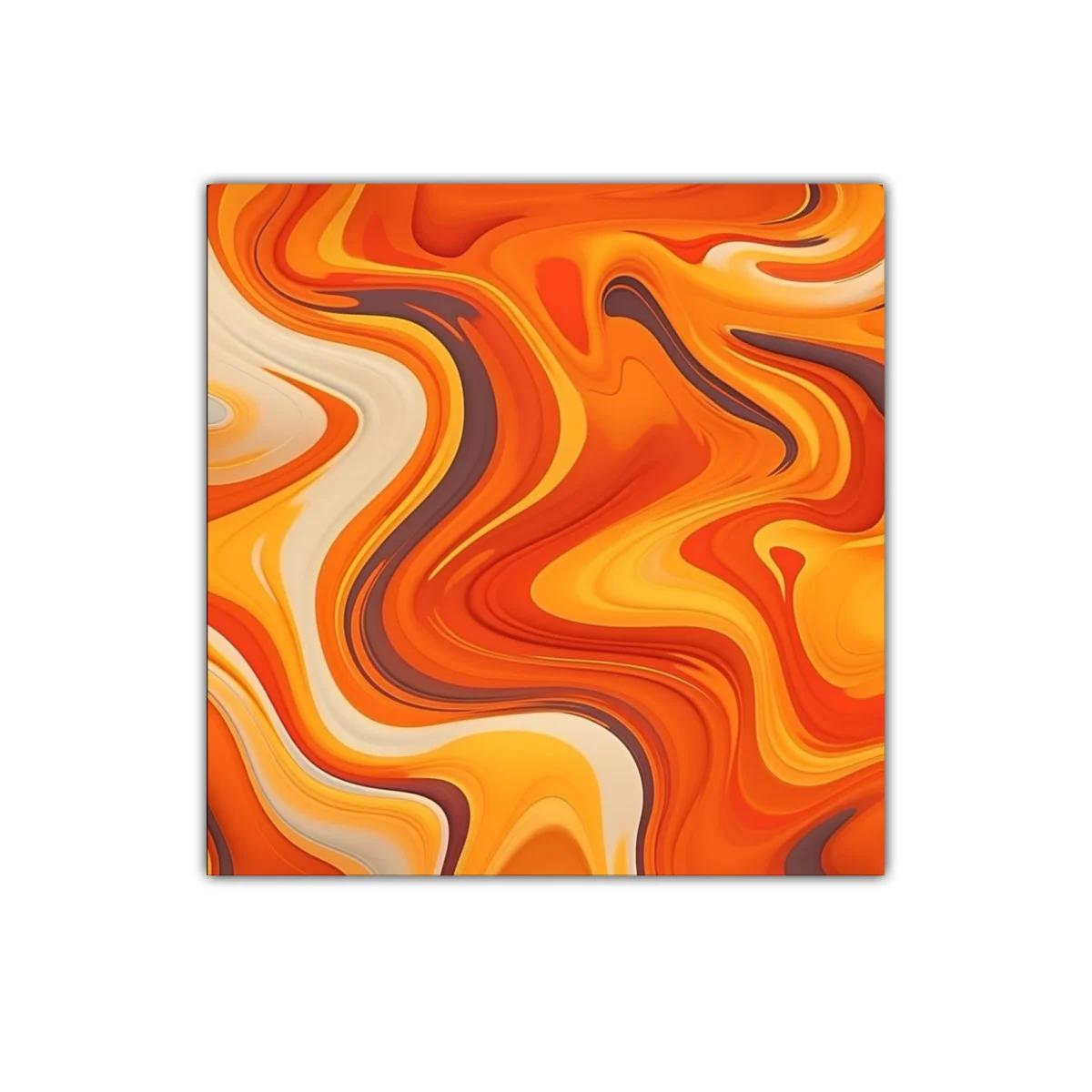 Cuadro abstracto con vibrantes tonos cálidos y formas fluidas — imagen principal