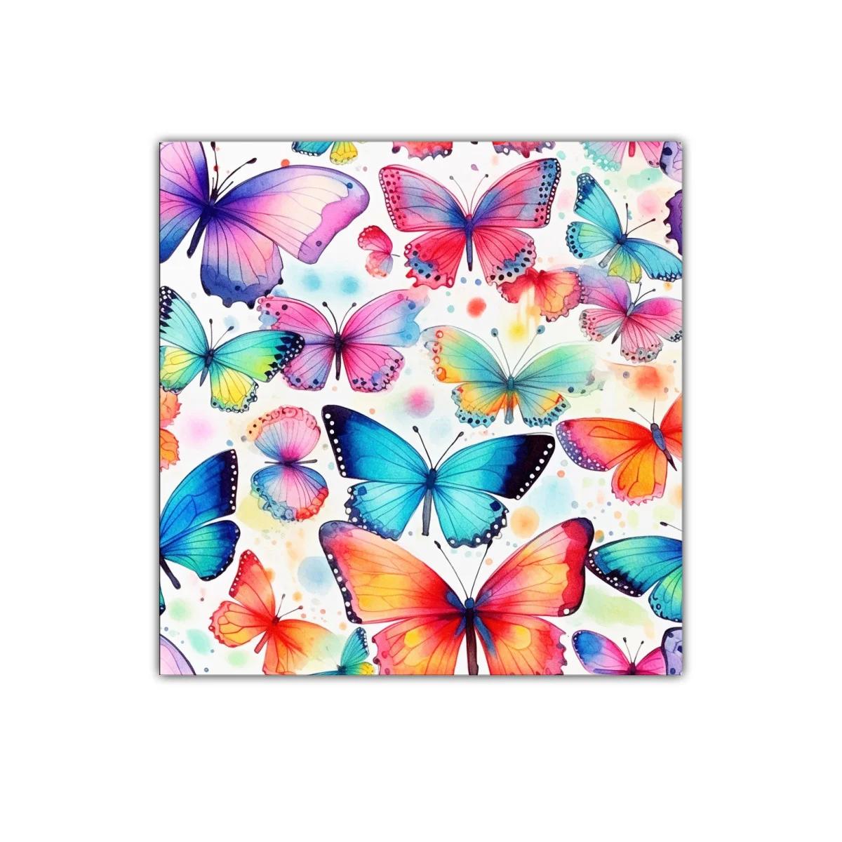 Cuadro decorativo con mariposas multicolor vibrantes y alegres — imagen principal