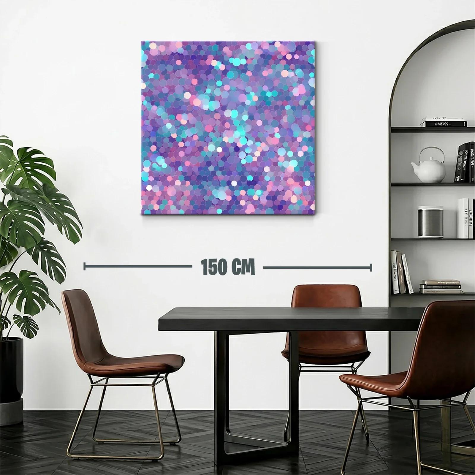 Cuadro abstracto con patrones circulares en tonos pastel — miniatura 2