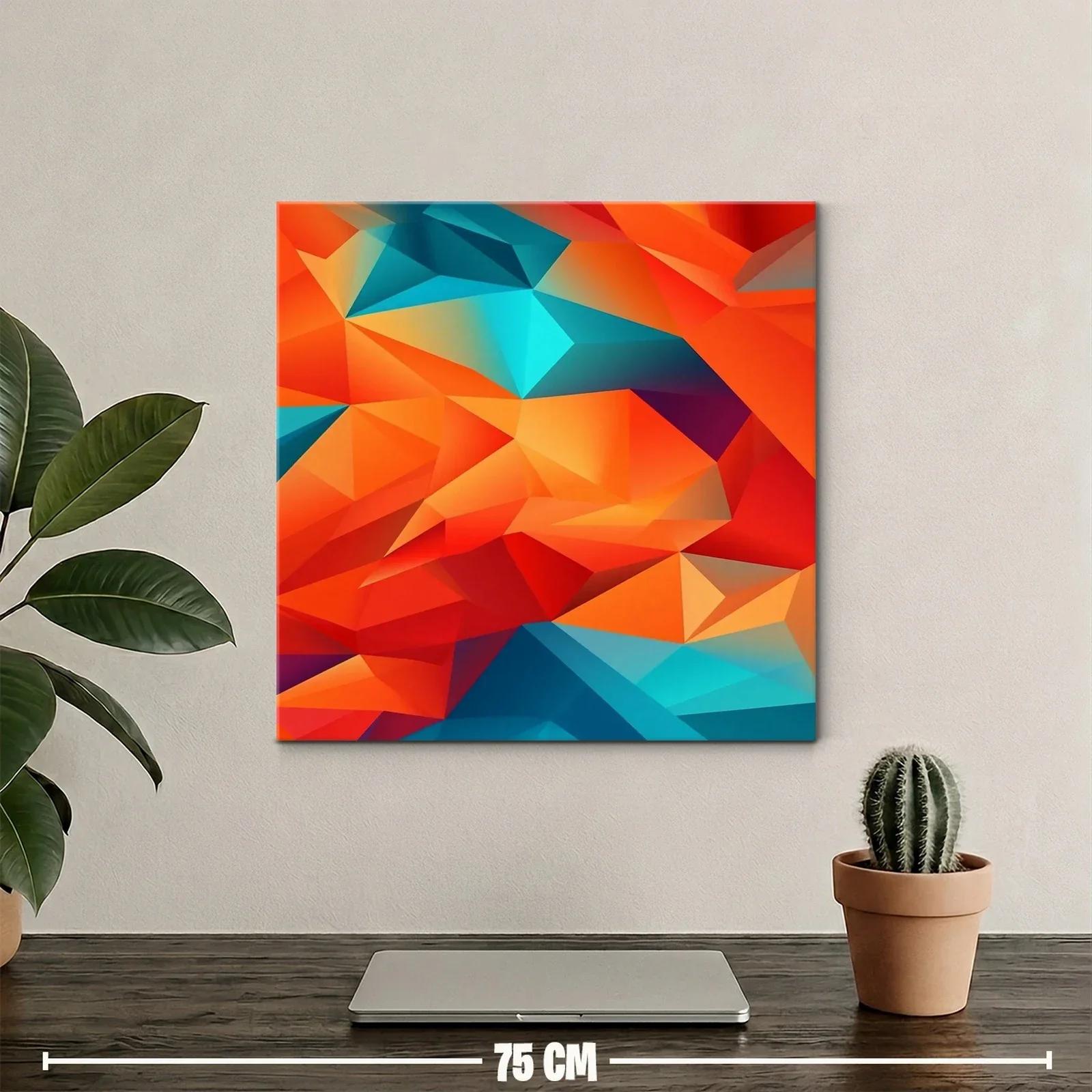 Composición geométrica vibrante con tonos cálidos y fríos — miniatura 2