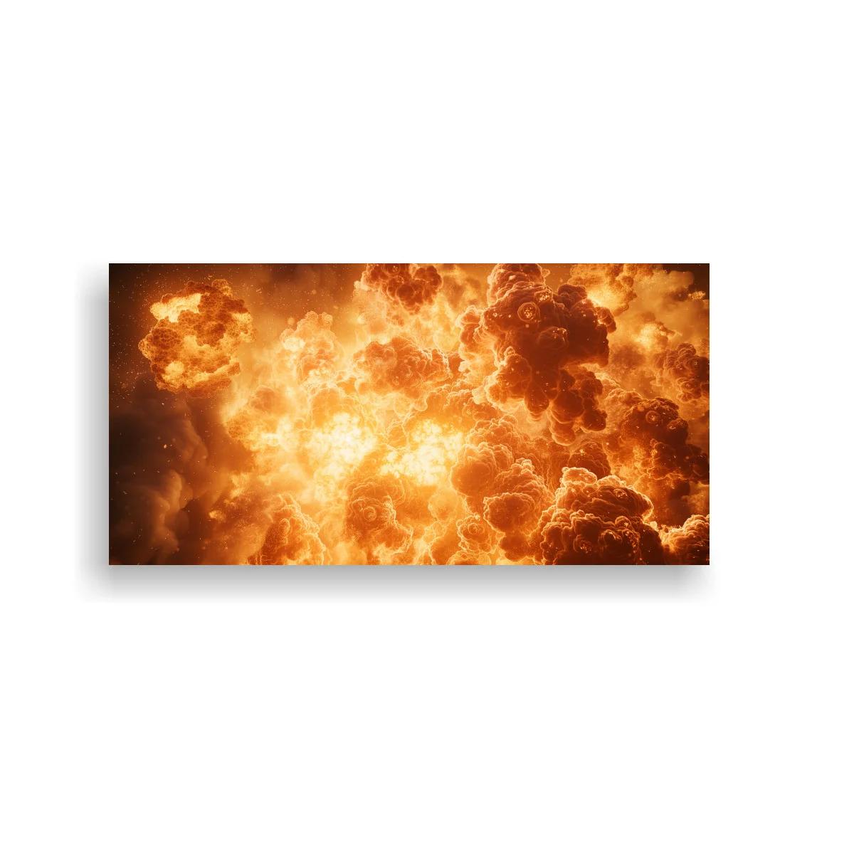 Cuadro nubes de fuego con brillo anaranjado