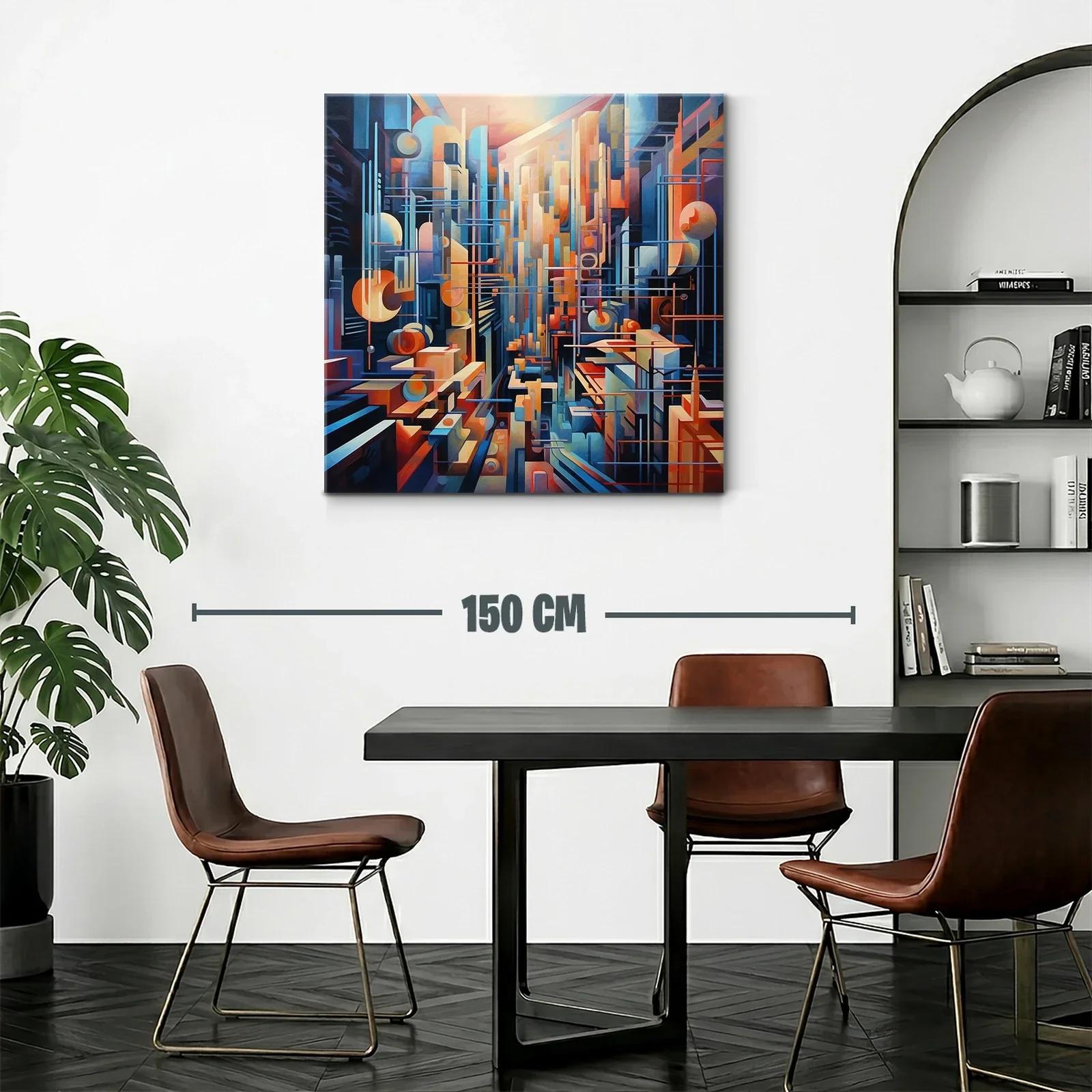Composición urbana con formas geométricas y líneas dinámicas — miniatura 2