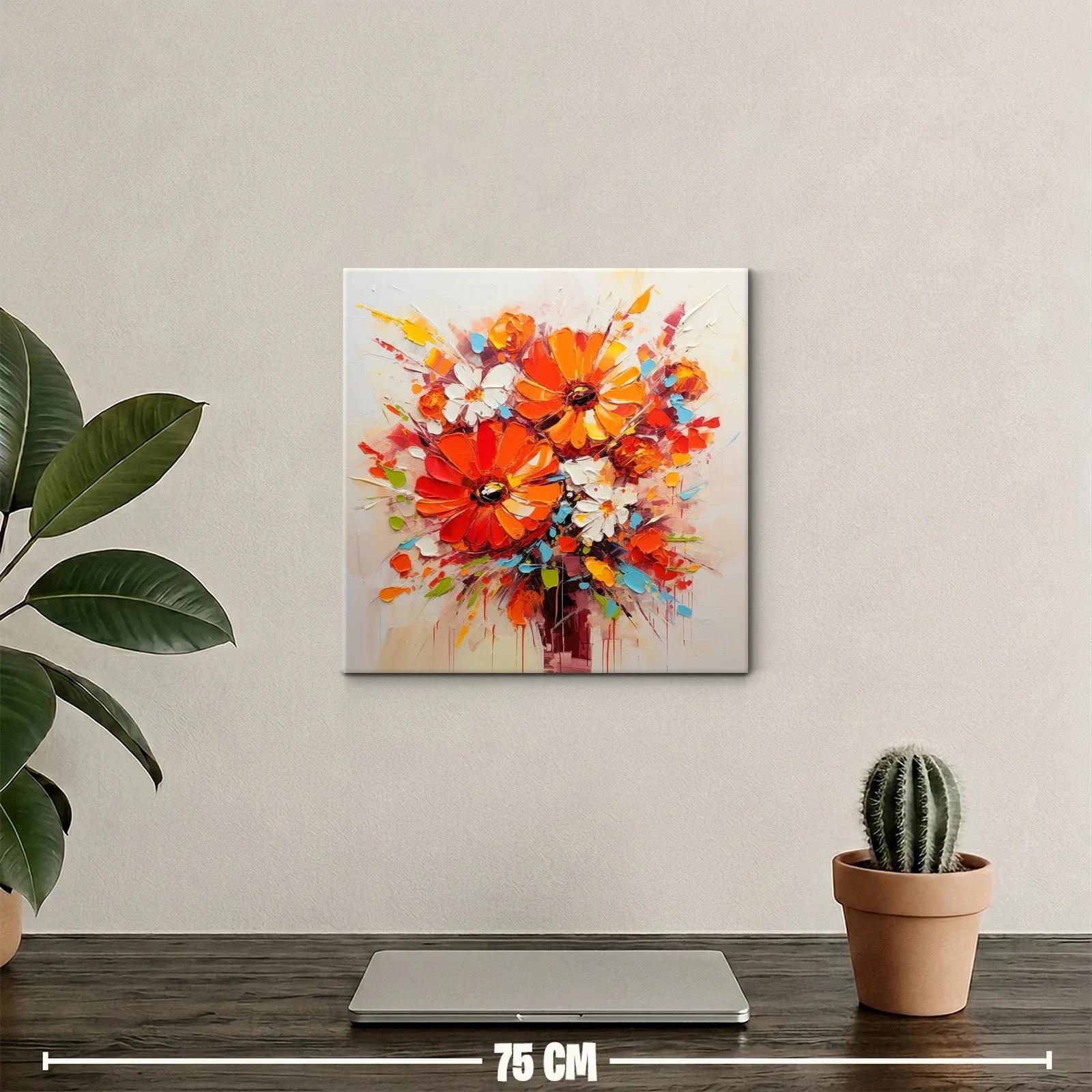 Llamativo ramo de flores en tonos cálidos y vibrantes — miniatura 2