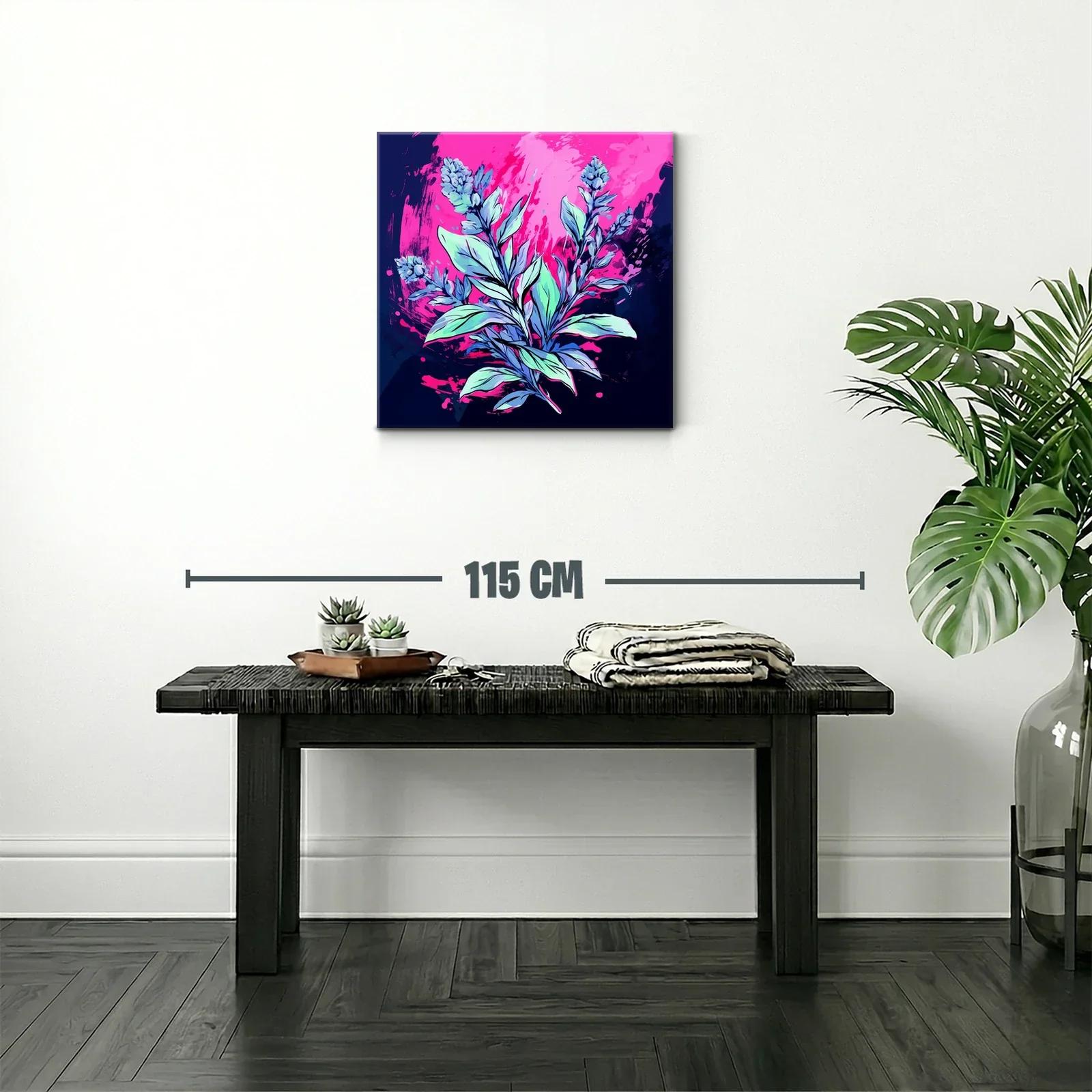 Cuadro floral moderno con tonos vibrantes y contrastes intensos — miniatura 2