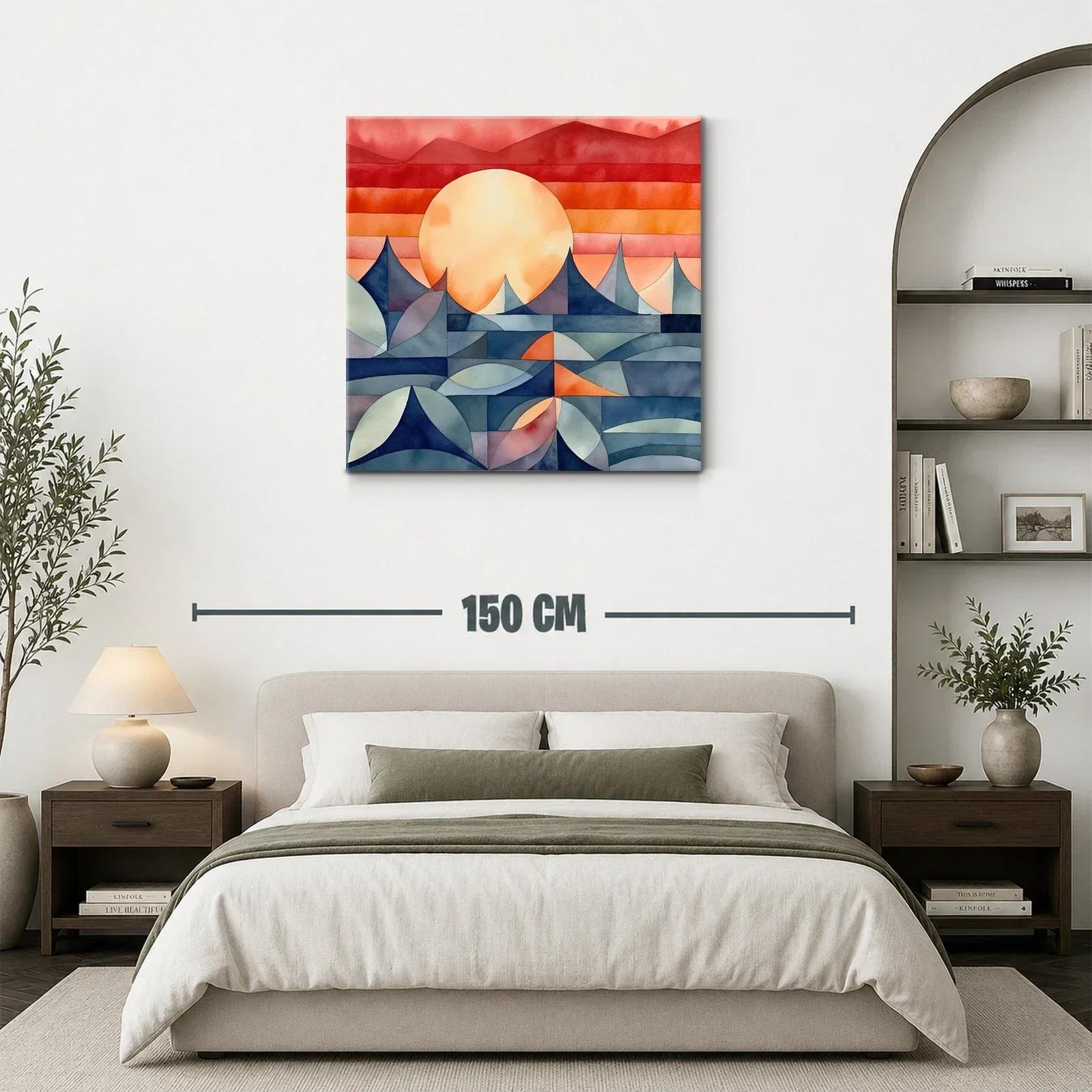 Atardecer geométrico con tonos cálidos y azules profundos — miniatura 3