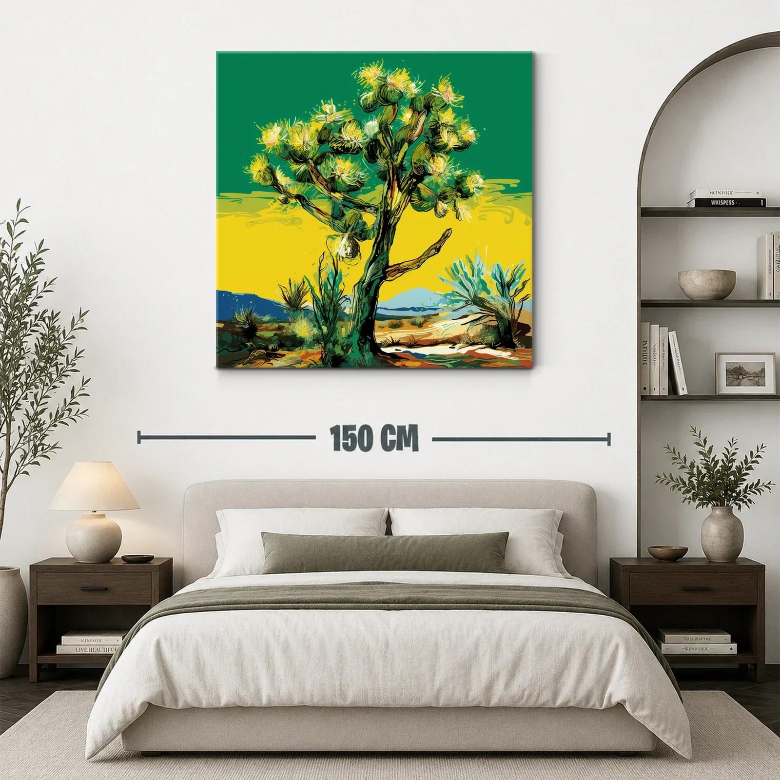 Árbol vibrante con flores amarillas en paisaje desértico — miniatura 3