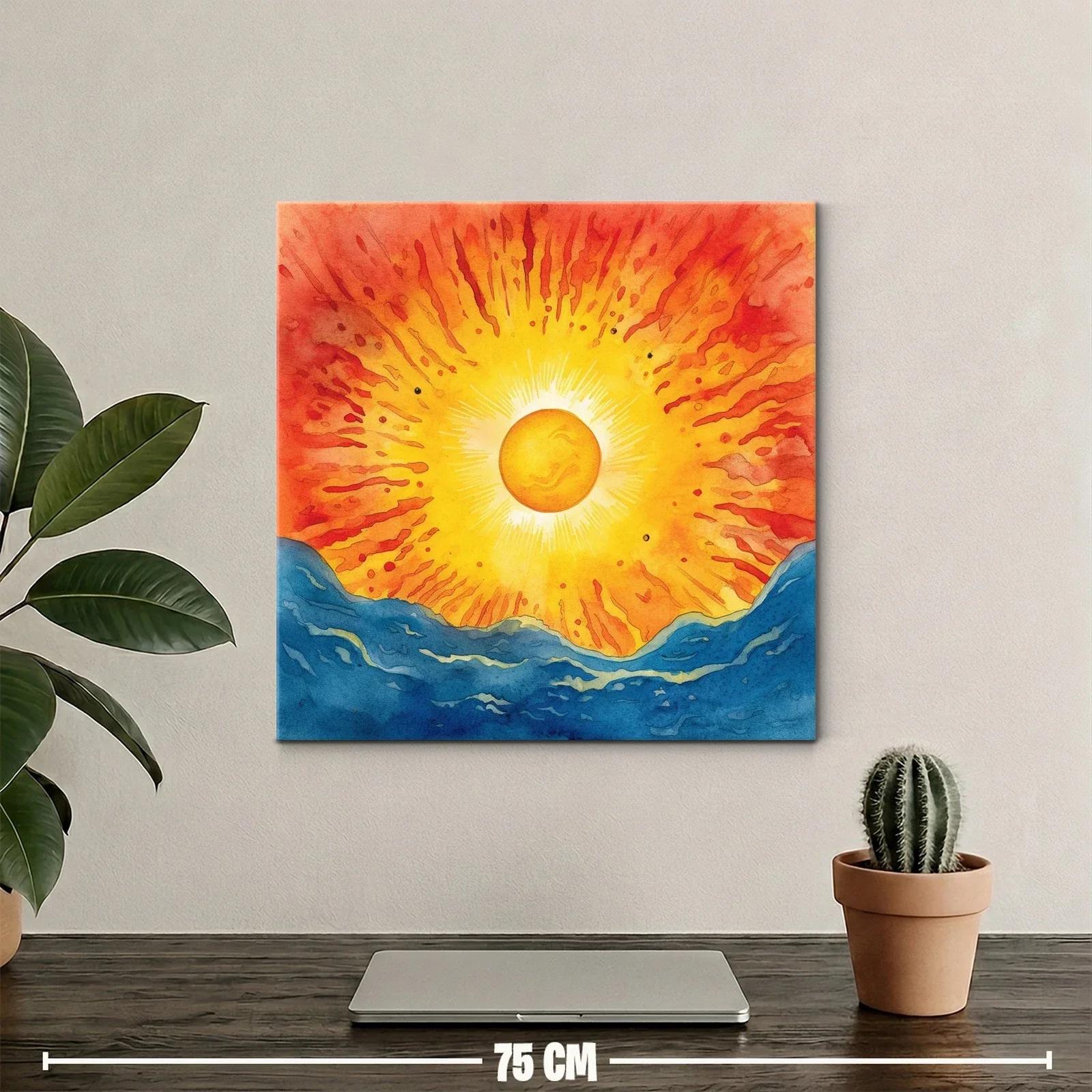 Explosión de luz solar sobre montañas azules vibrantes — miniatura 2