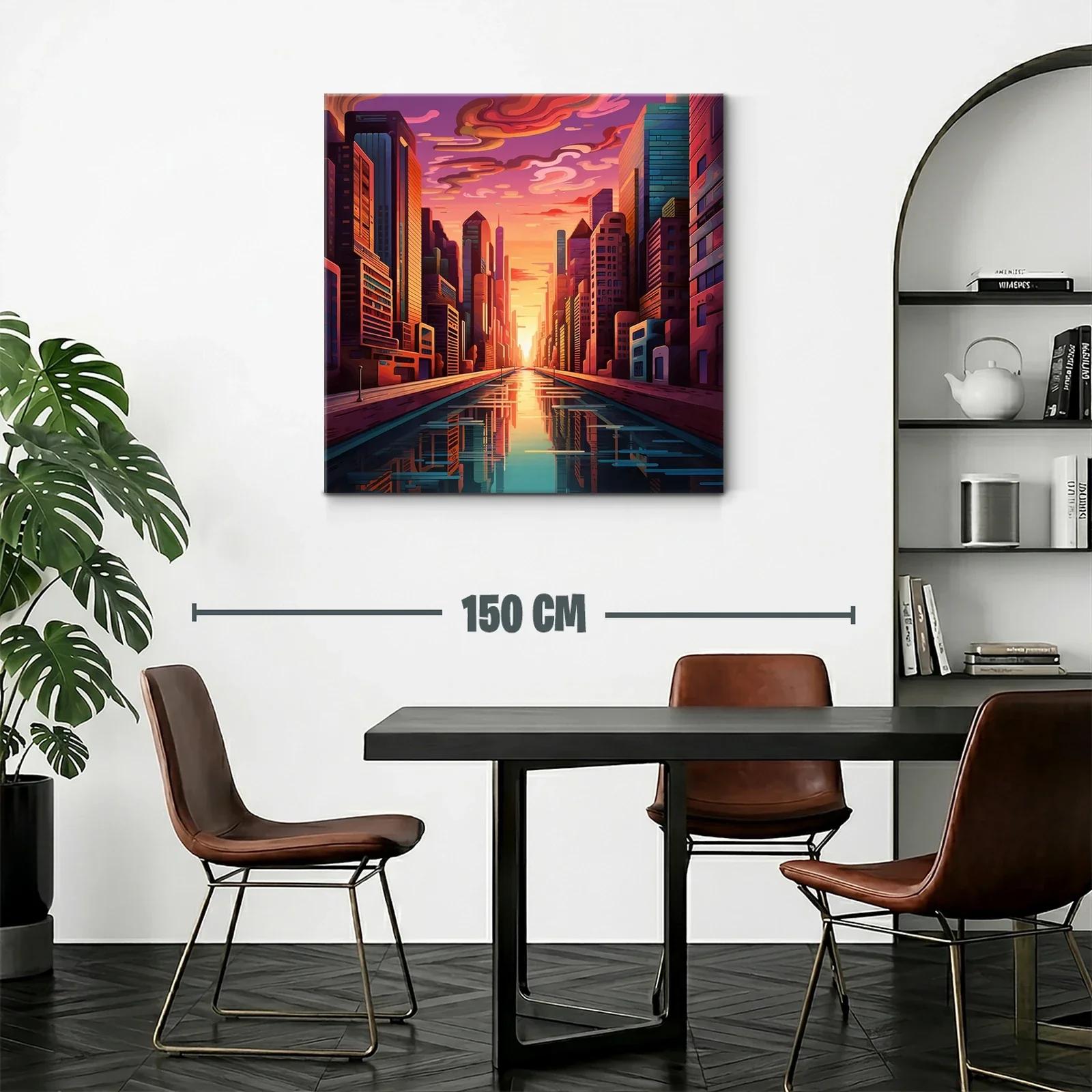 Atardecer urbano con reflejos de luz dorada y rosa — miniatura 2