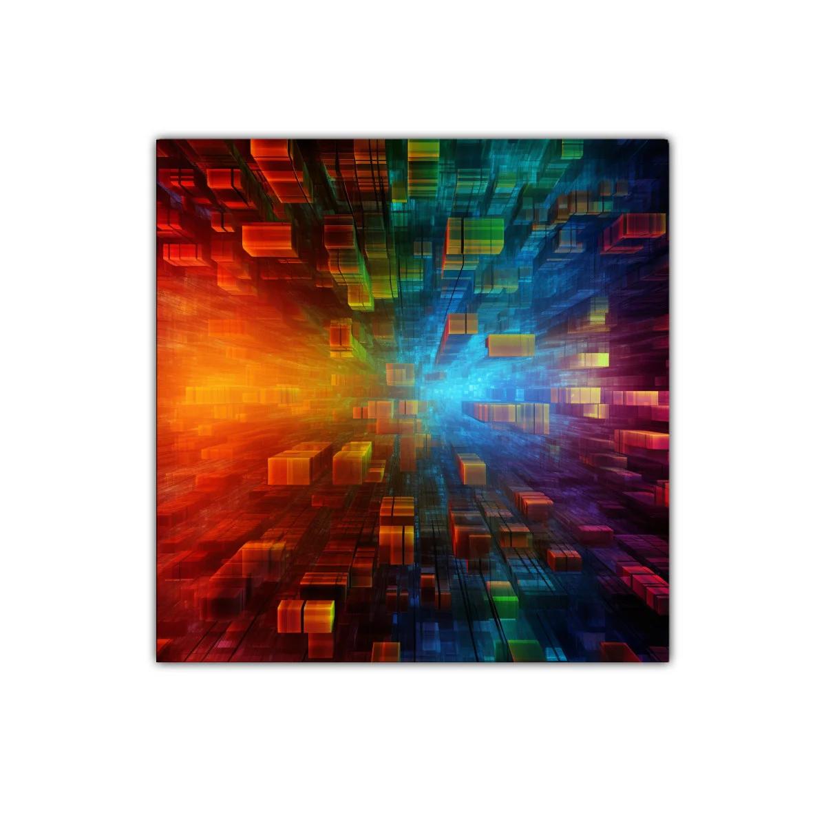 Composición Moderna en Tonos Cálidos y Fríos Vibrantes — imagen principal