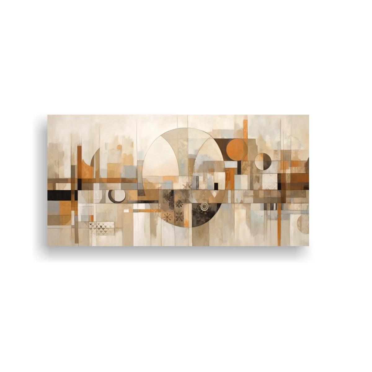 Cuadro composición geométrica abstracta con círculos superpuestos