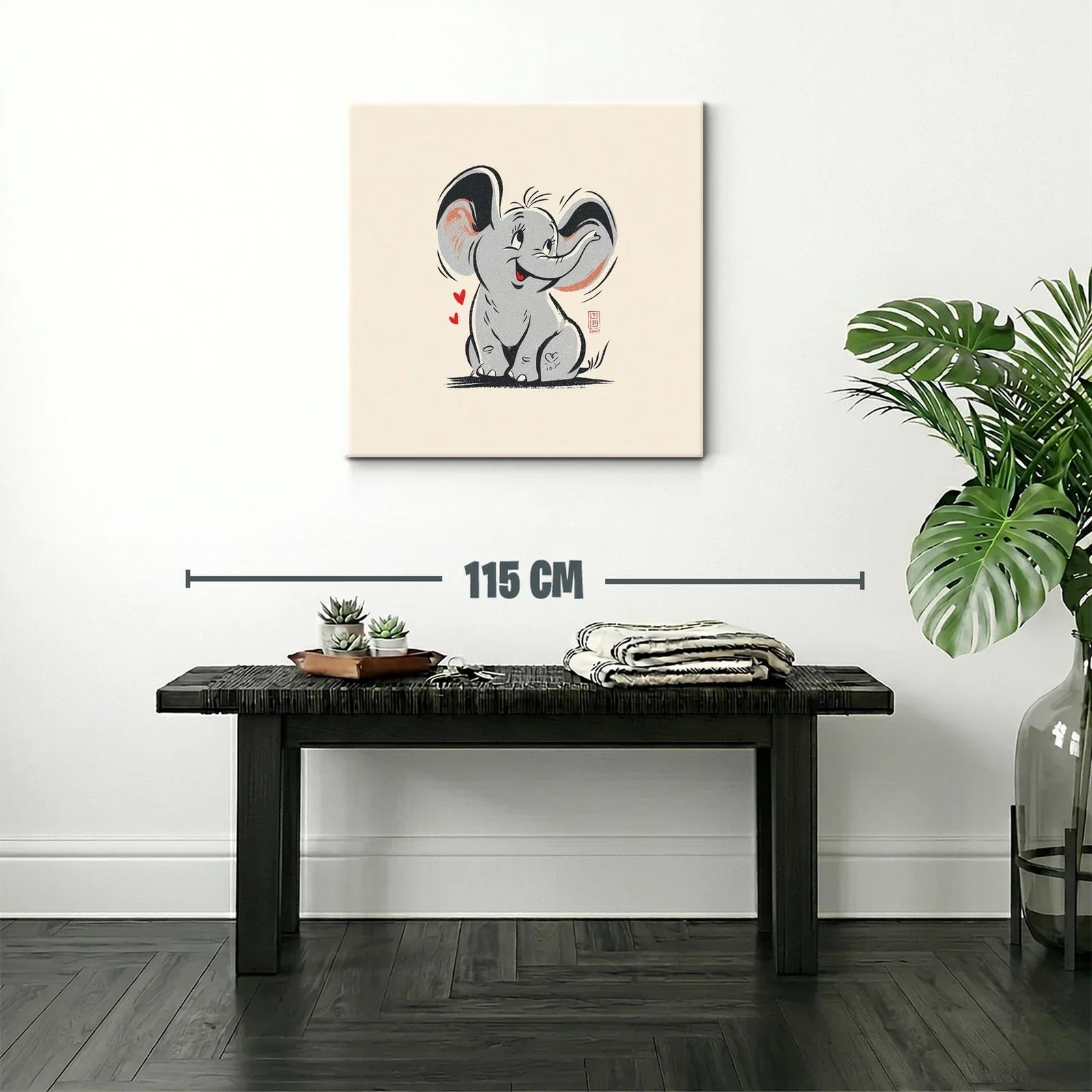 Cuadro infantil de elefante adorable con carisma — miniatura 2