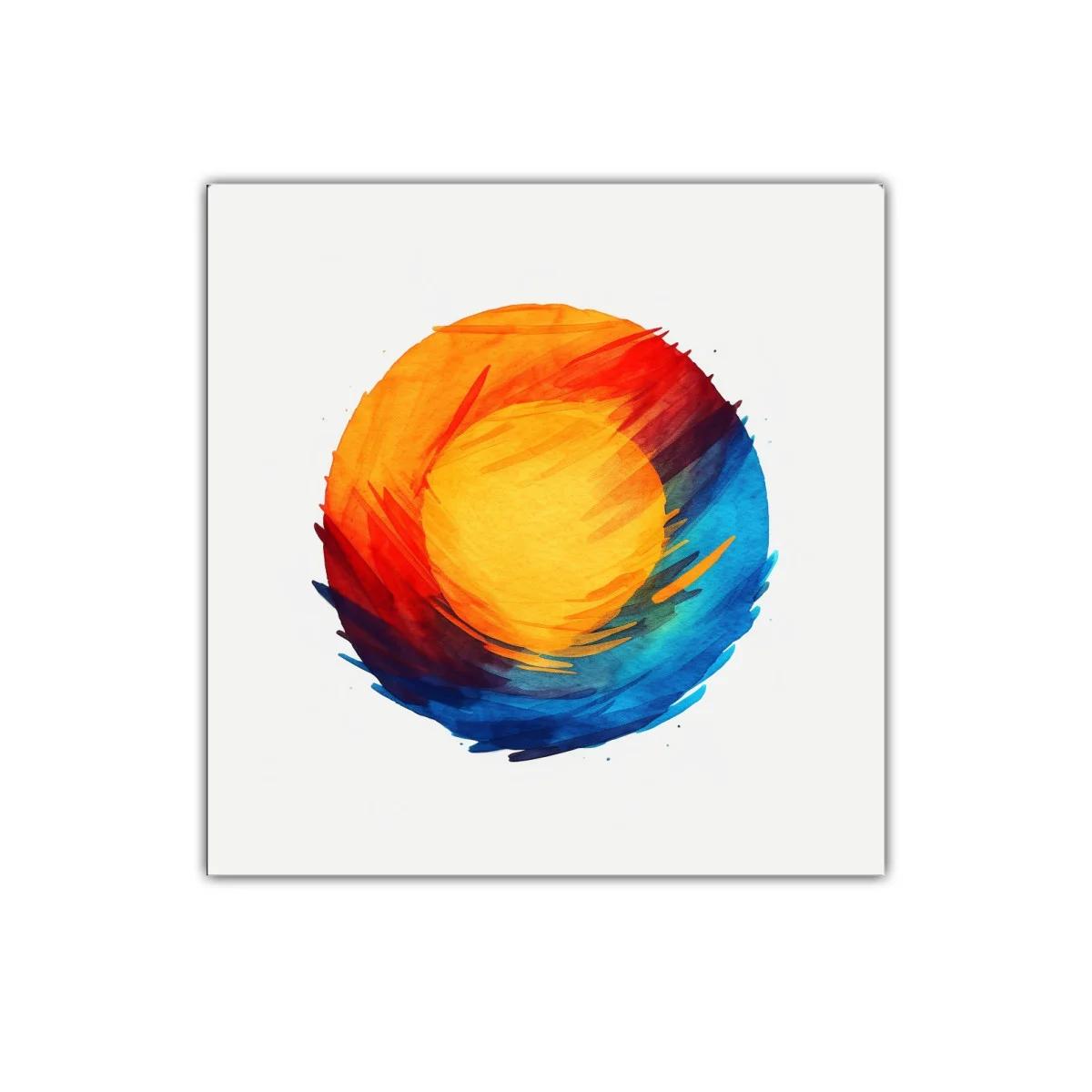 Cuadro decorativo círculo vibrante en tonos cálidos y fríos — imagen principal